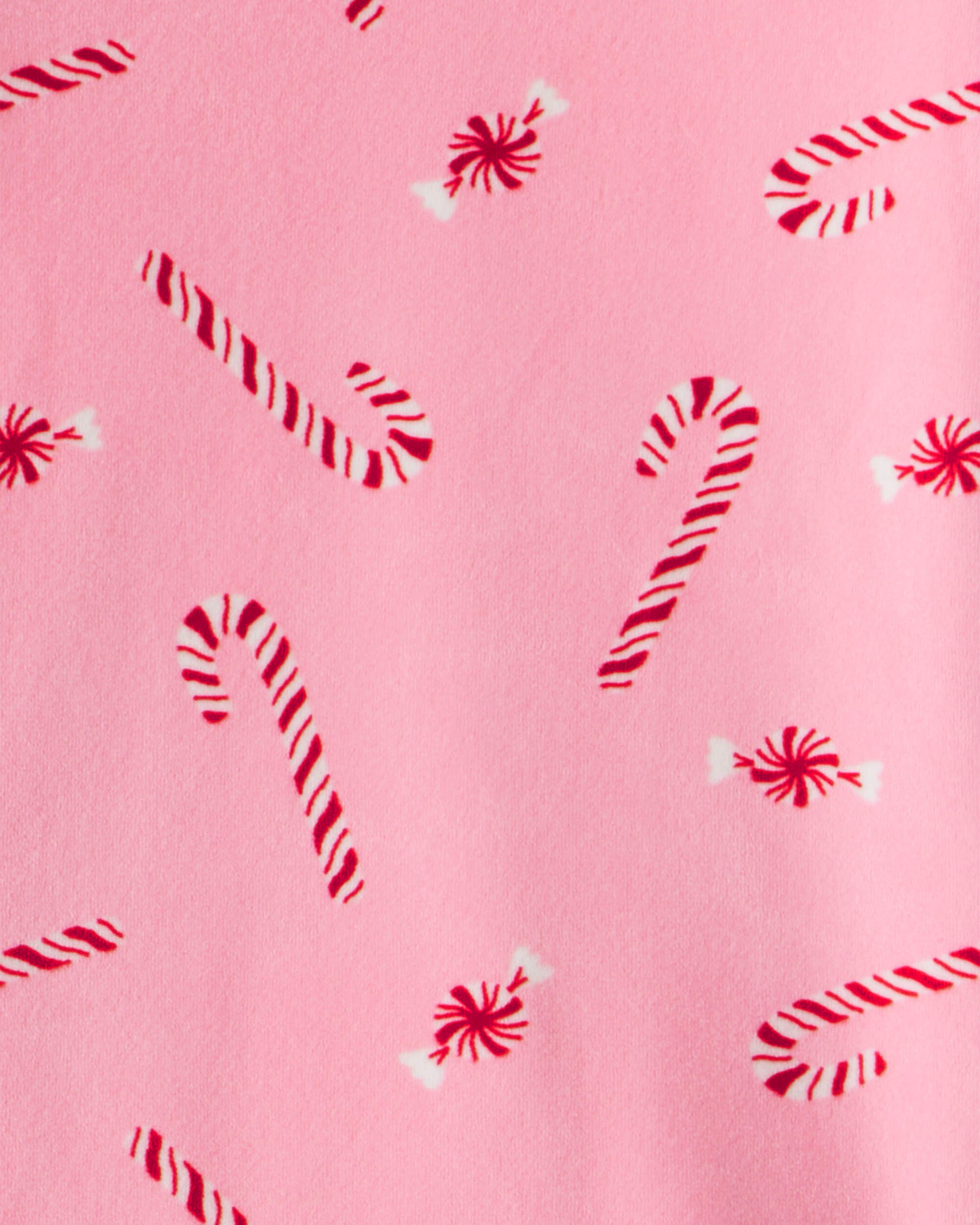 Toddler Girl Pink Peppermints DreamPlush Long-Sleeve Snug Fit 2-Piece Pajamas