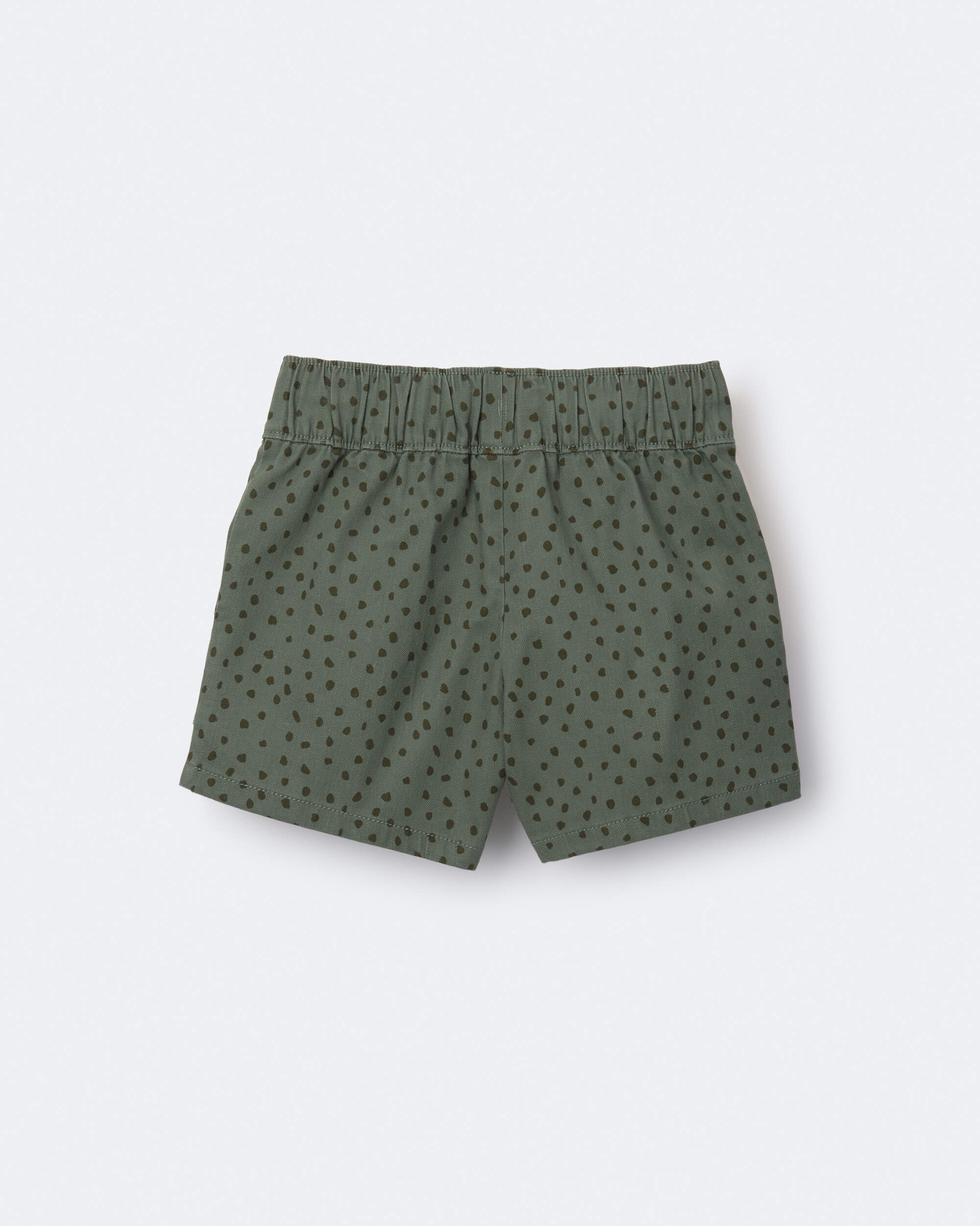 Toddler Standard Short with Pockets Dot Print- Olive