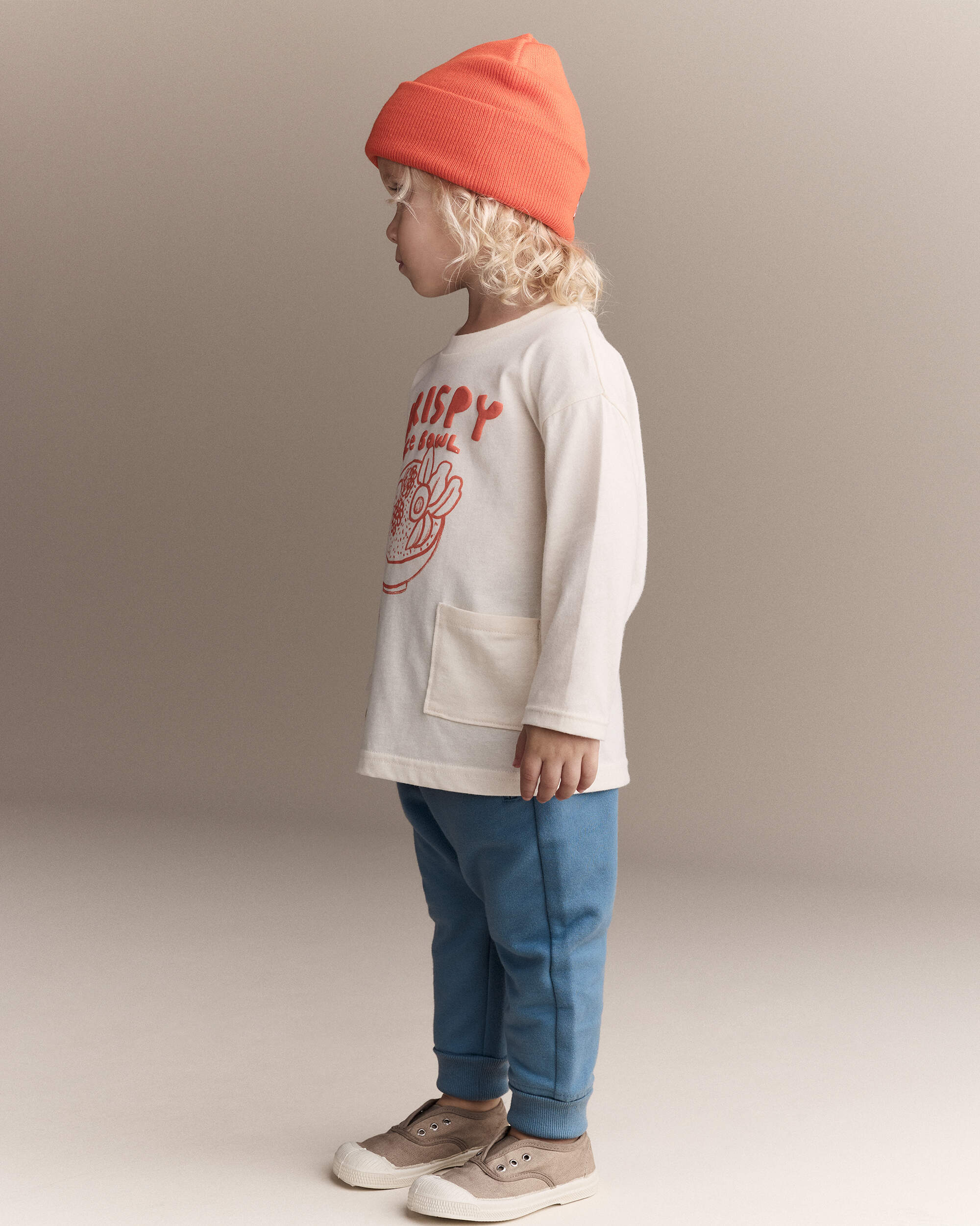 Toddler Crispy Rice Bowl' Long-Sleeve Relaxed Graphic Tee - Cream