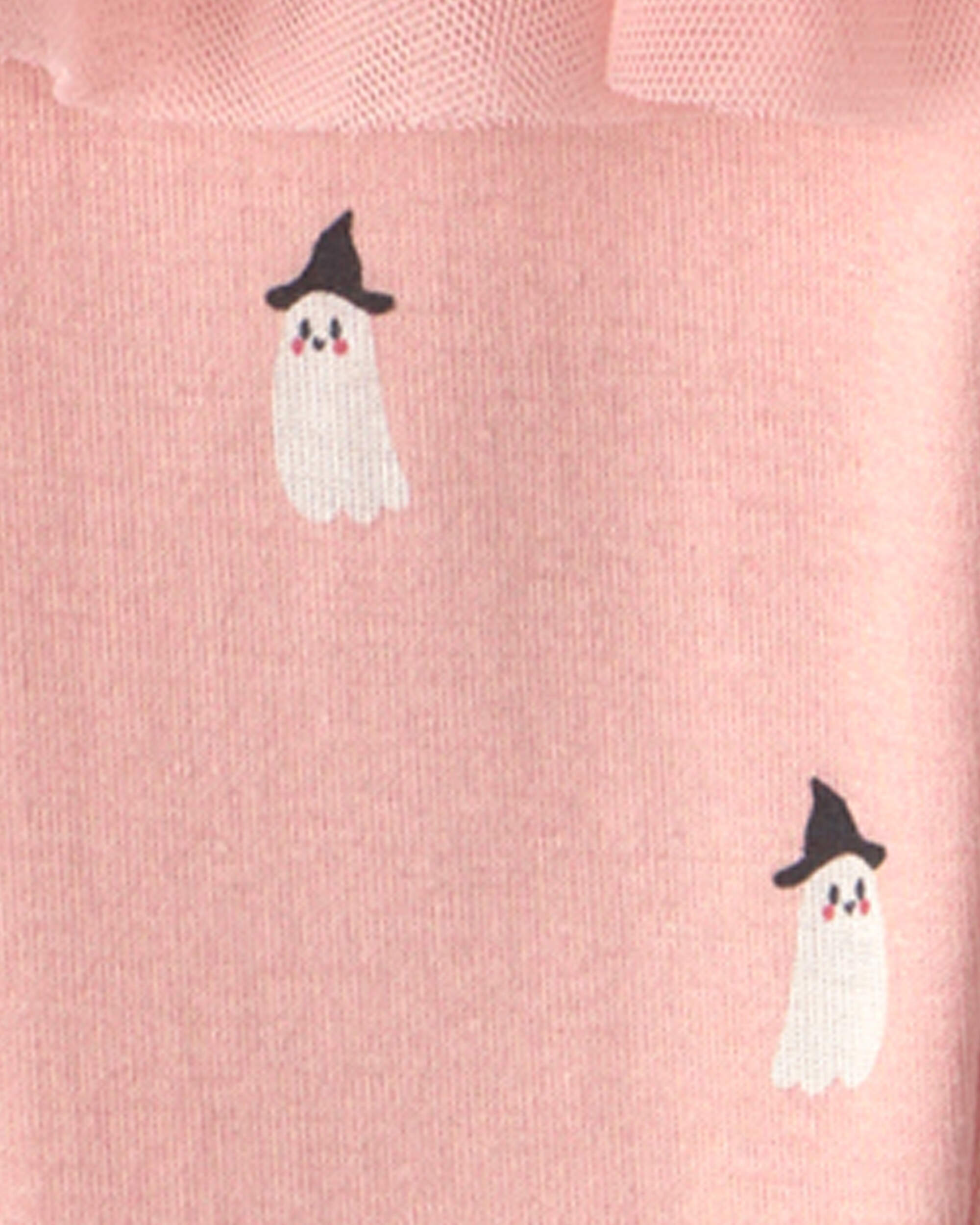 Baby Girl 2-Piece 'Mommy's Little Boo' Halloween Long-Sleeve Bodysuit & Pant Set - Cream/Pink
