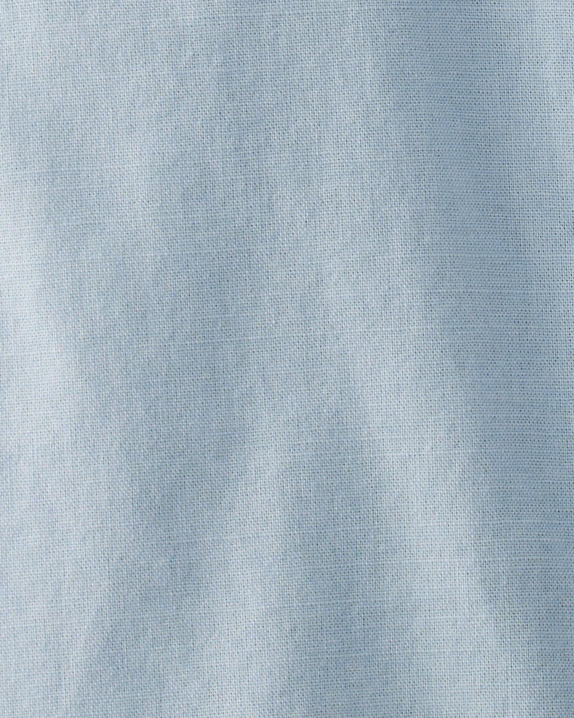 Baby Linen Romper Made with Organic Cotton-Blue