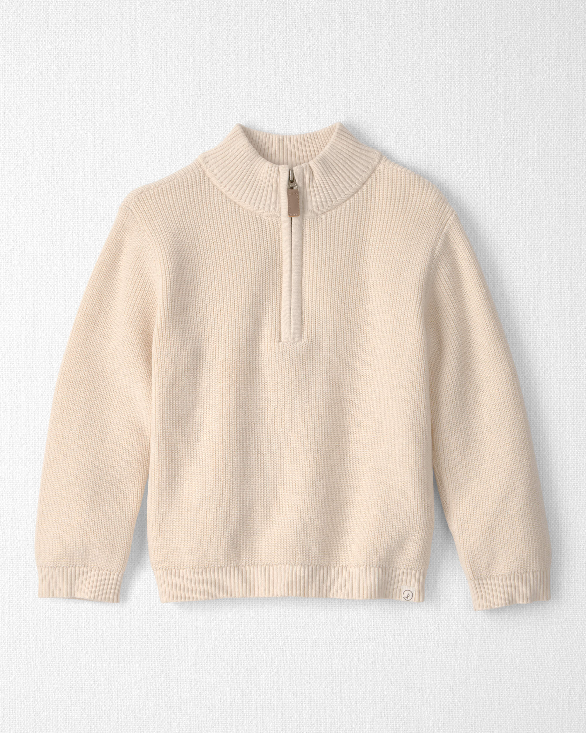 Toddler Boy Organic Cotton Zip-Up Jacket Cream