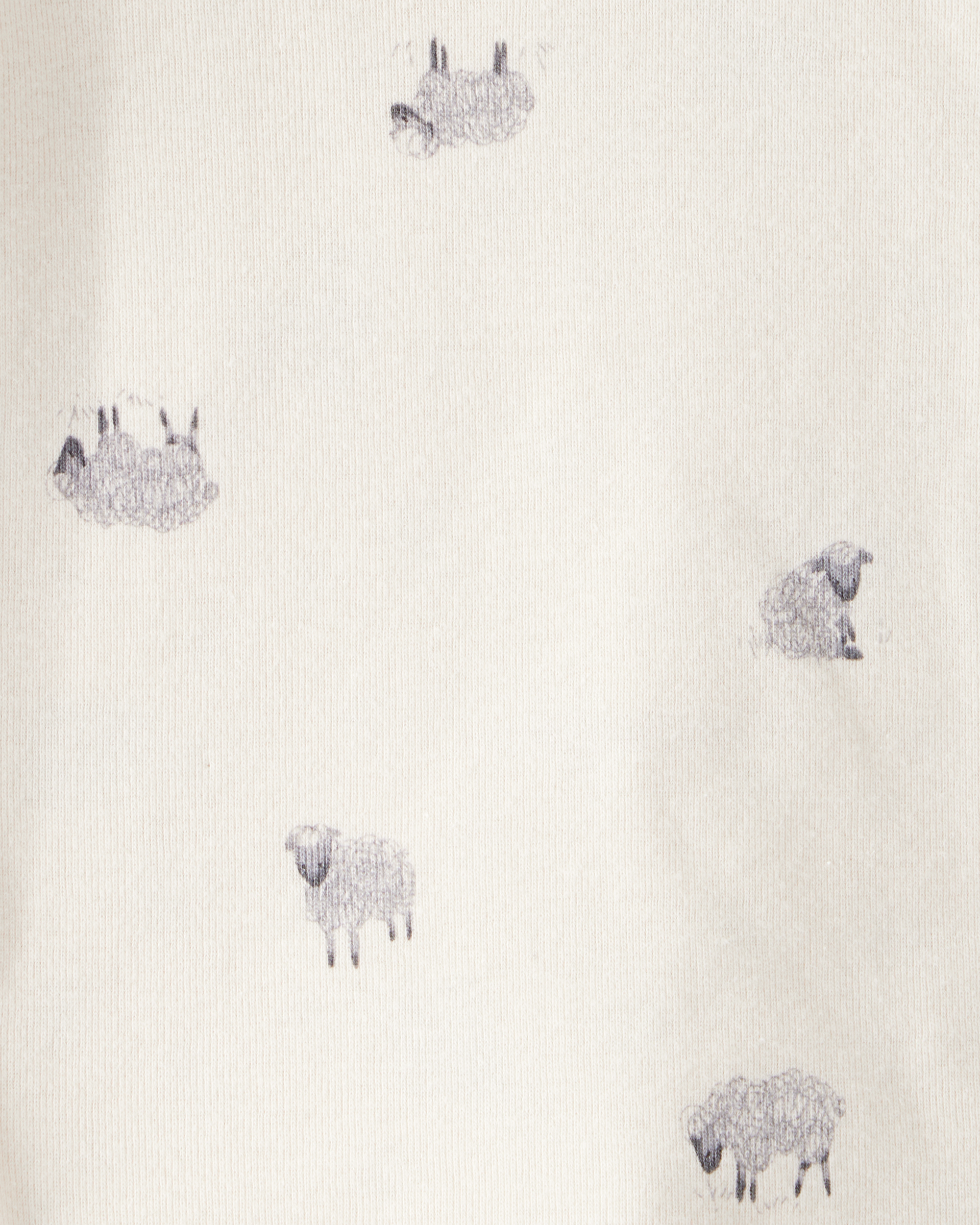 Baby Girl 4-Pack Sheep Print Long-Sleeve Multipack Bodysuits - Black/White