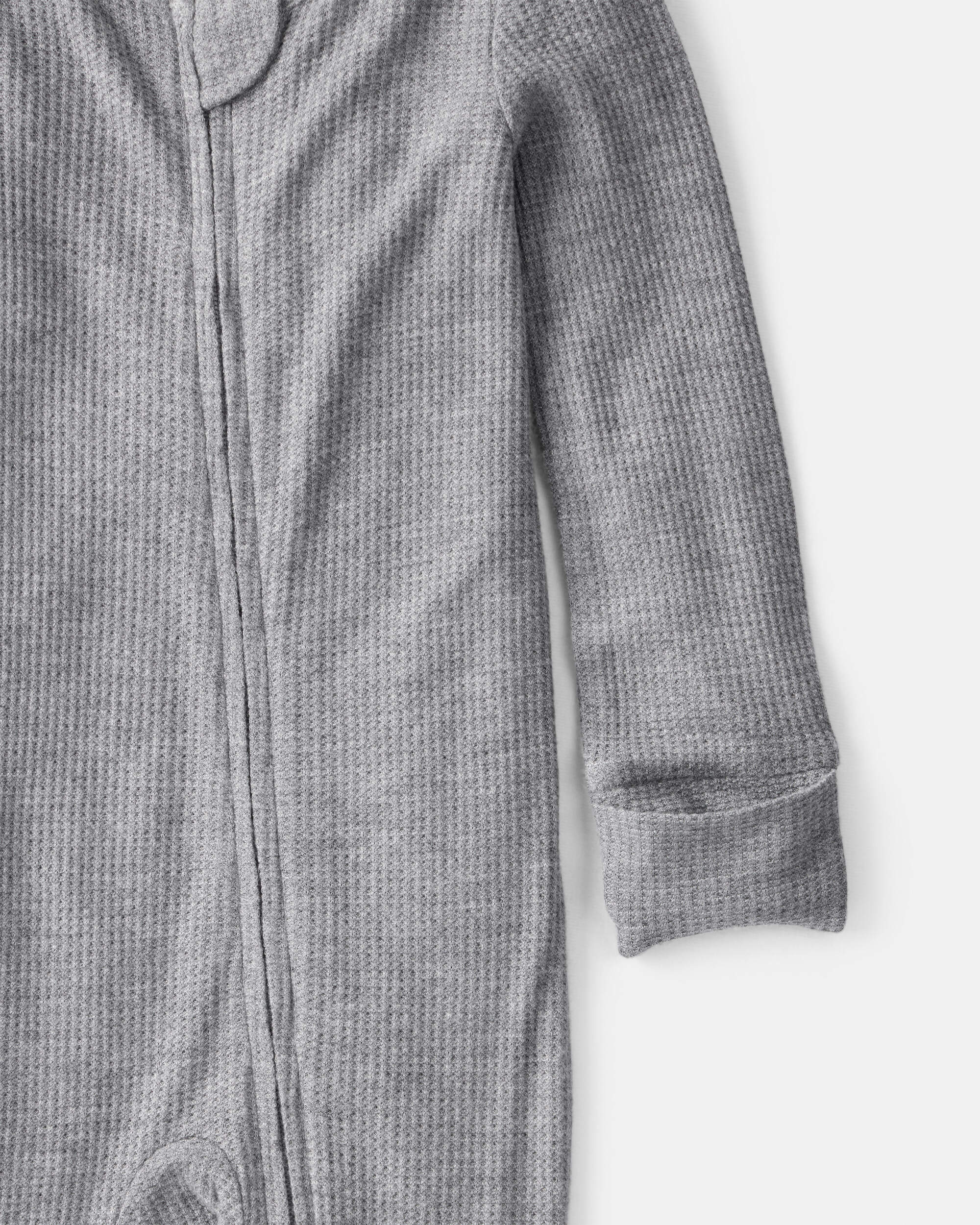 Baby Boy Solid PurelySoft Long-Sleeve 2-Way Zip Sleeper - Grey