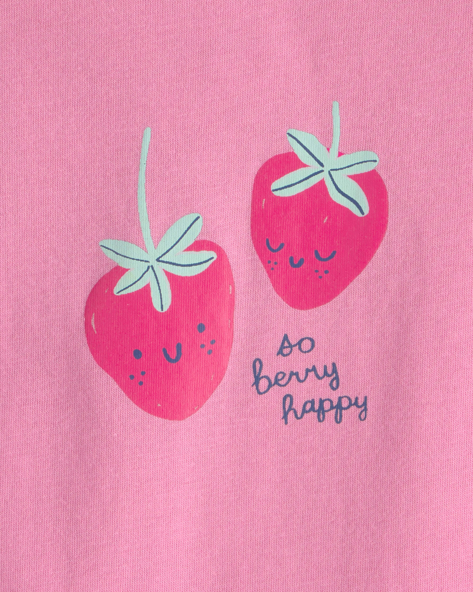 Baby Girl 'So Berry Happy' Strawberry Graphic Bodysuit - Pink