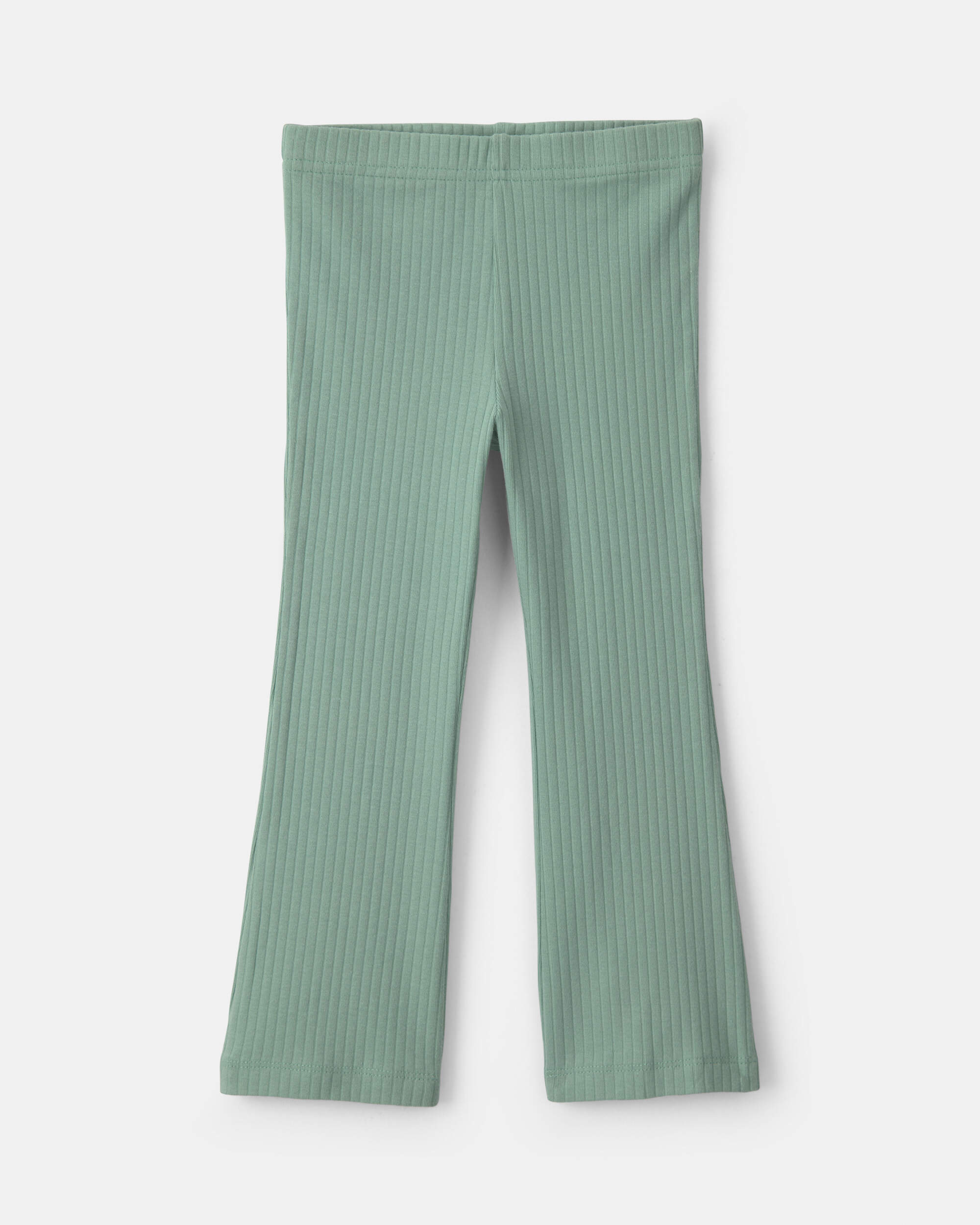 Toddler Girl Cotton Pull-On Stretch Flare Leggings - Green