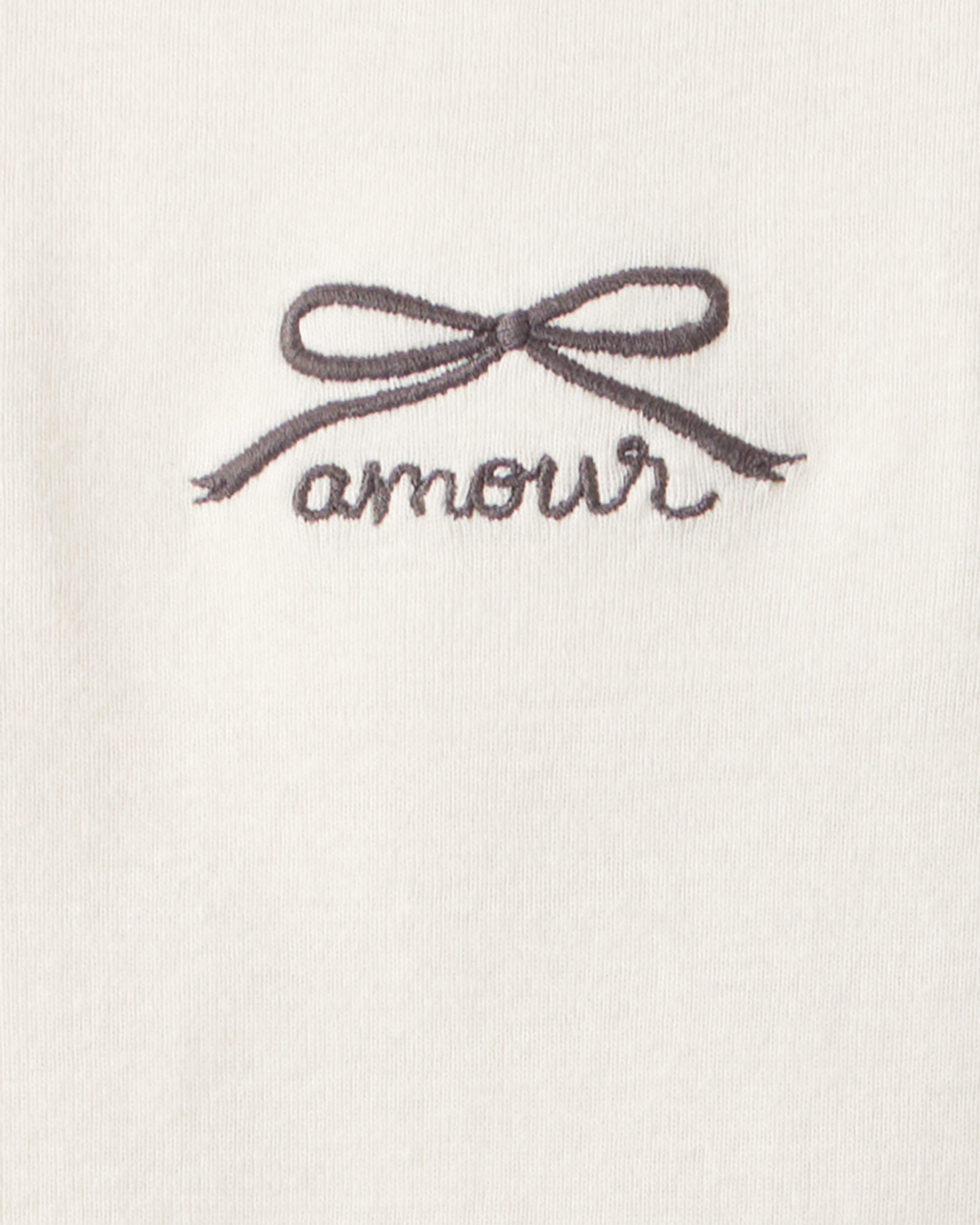 Baby Girl Bow Print Bodysuit & Pant Set - Grey