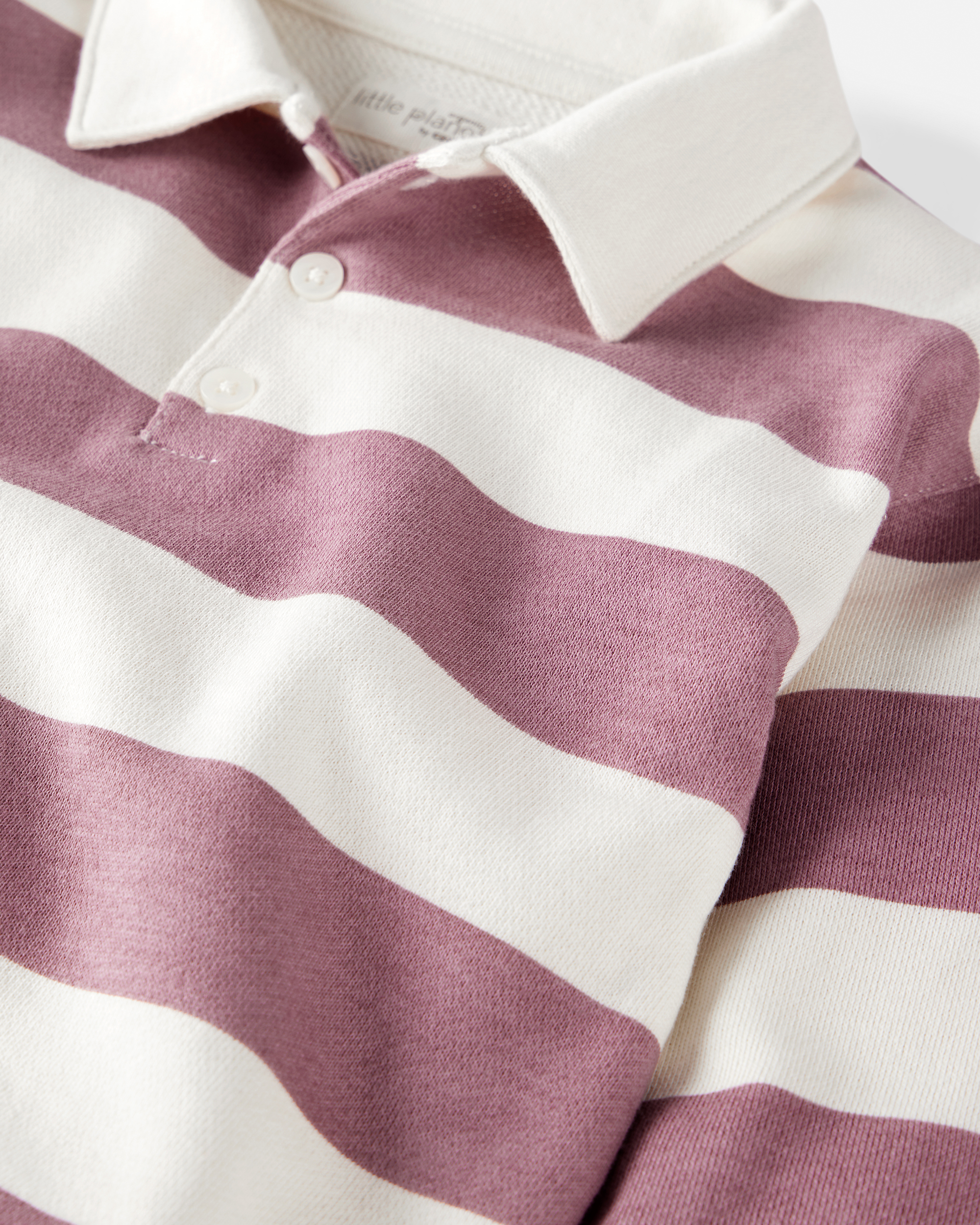 Girls Organic Cotton Henley Top Stripes