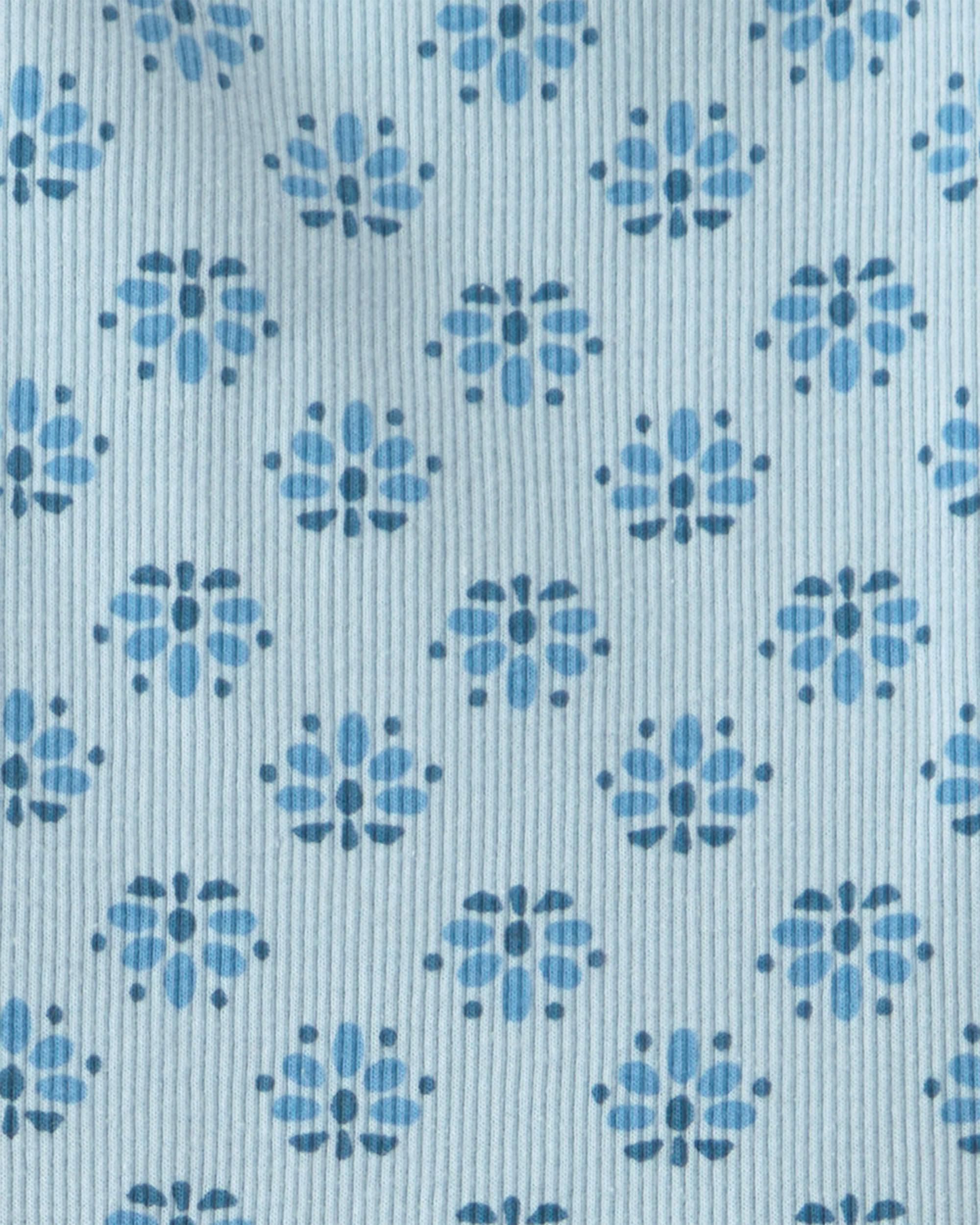 Toddler Girl 2-Piece Floral Top & Short Set - Blue