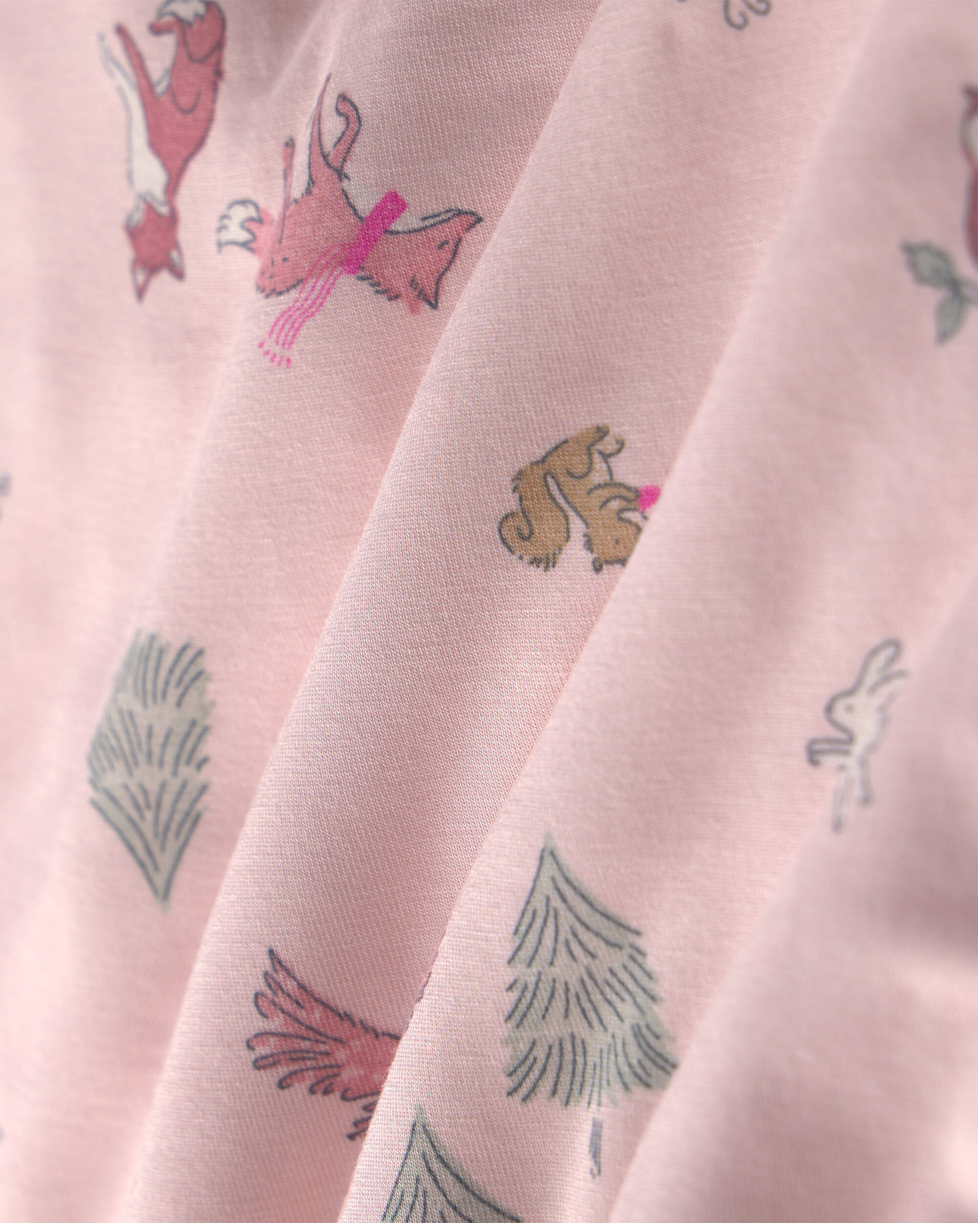 Toddler Girl 2-Piece Woodland PurelySoft™ Snug Fit Pyjama Set - Pink