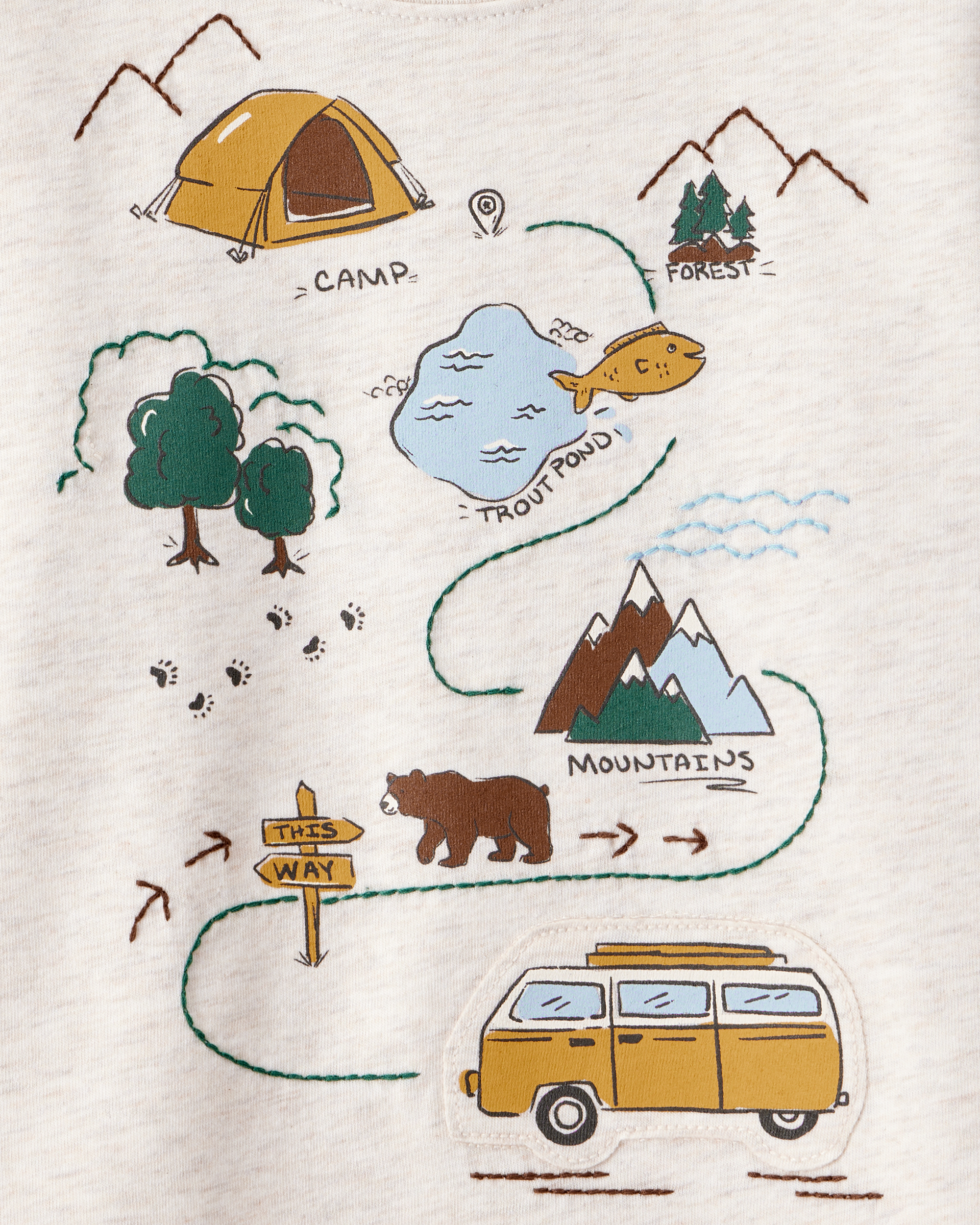 Baby Boy Adventure Long-Sleeve Graphic Tee - Cream