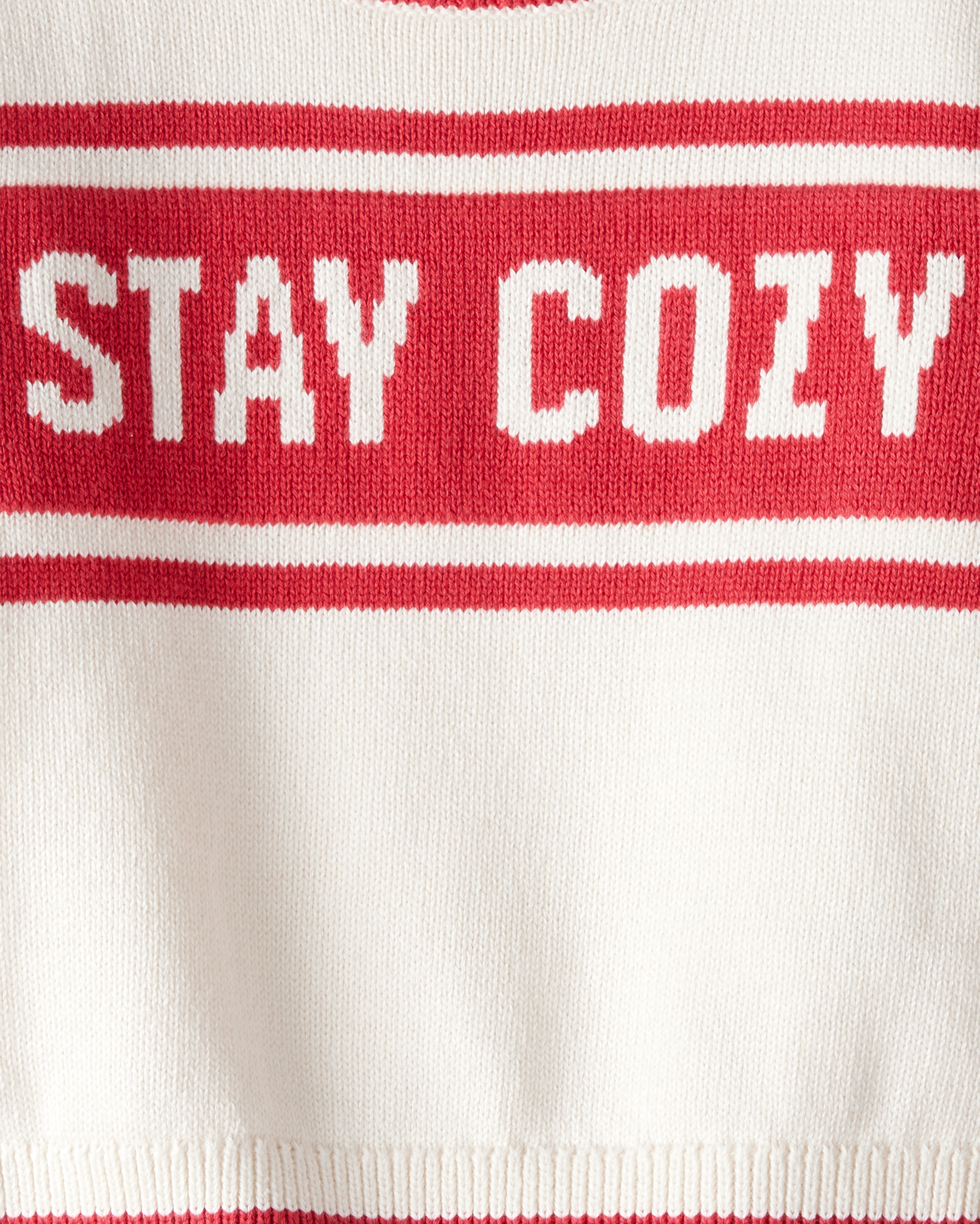 Toddler Stay Cozy Sweater - Red/White
