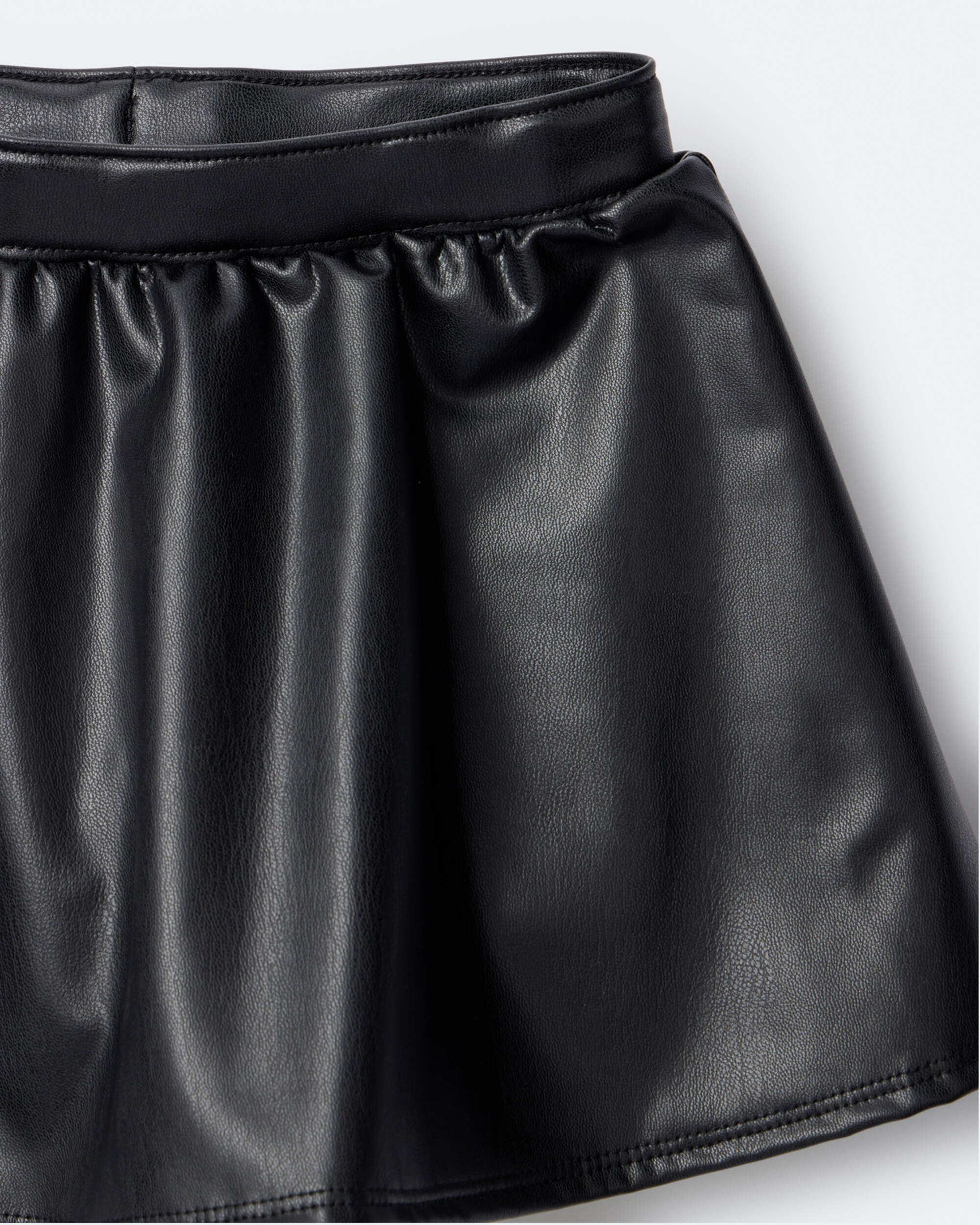 Toddler Girl Reagan Skort Faux Leather - Black