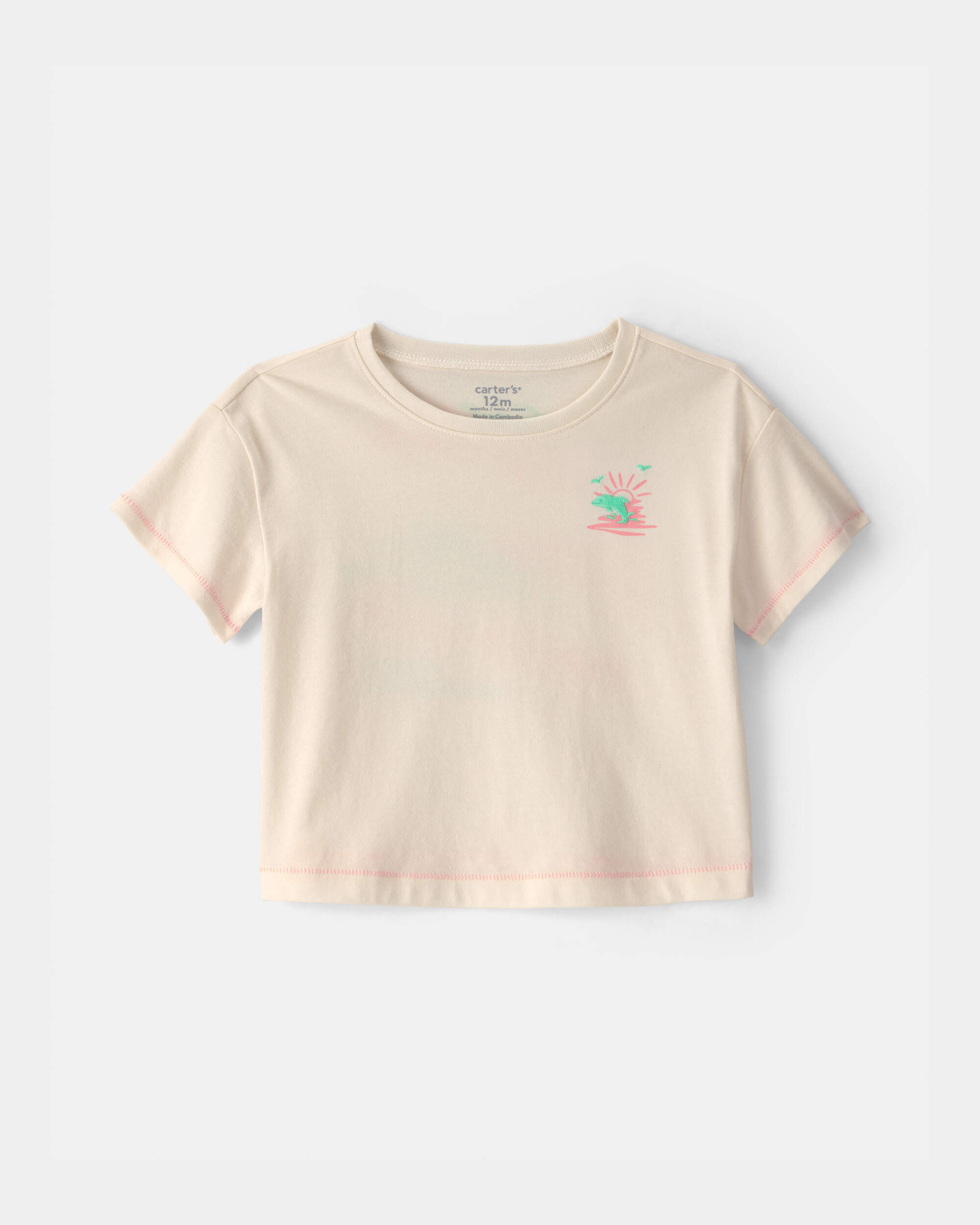 Baby Girl 'Where the Sun Never Sets' Graphic Tee - Cream