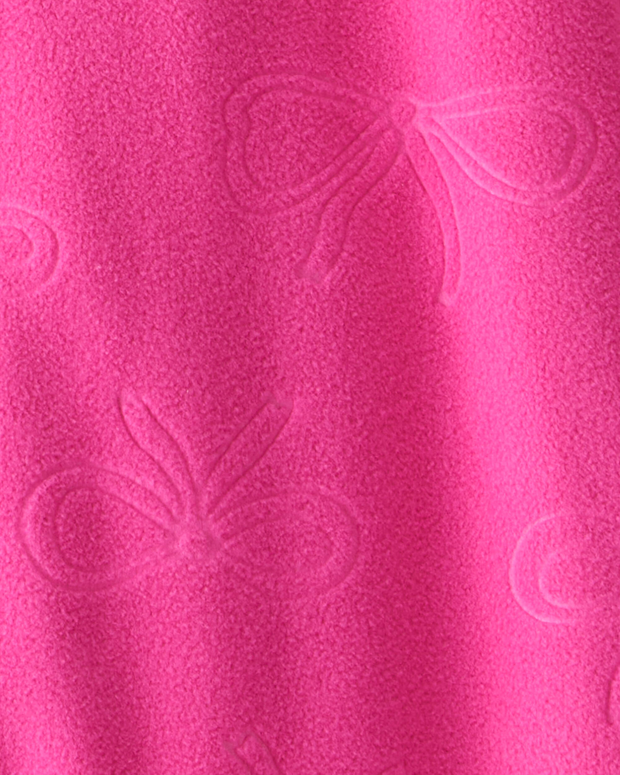 Toddler Girl Bow Loose Fit Long-Sleeve 2-Way Zip 1-Piece pyjamas - Pink