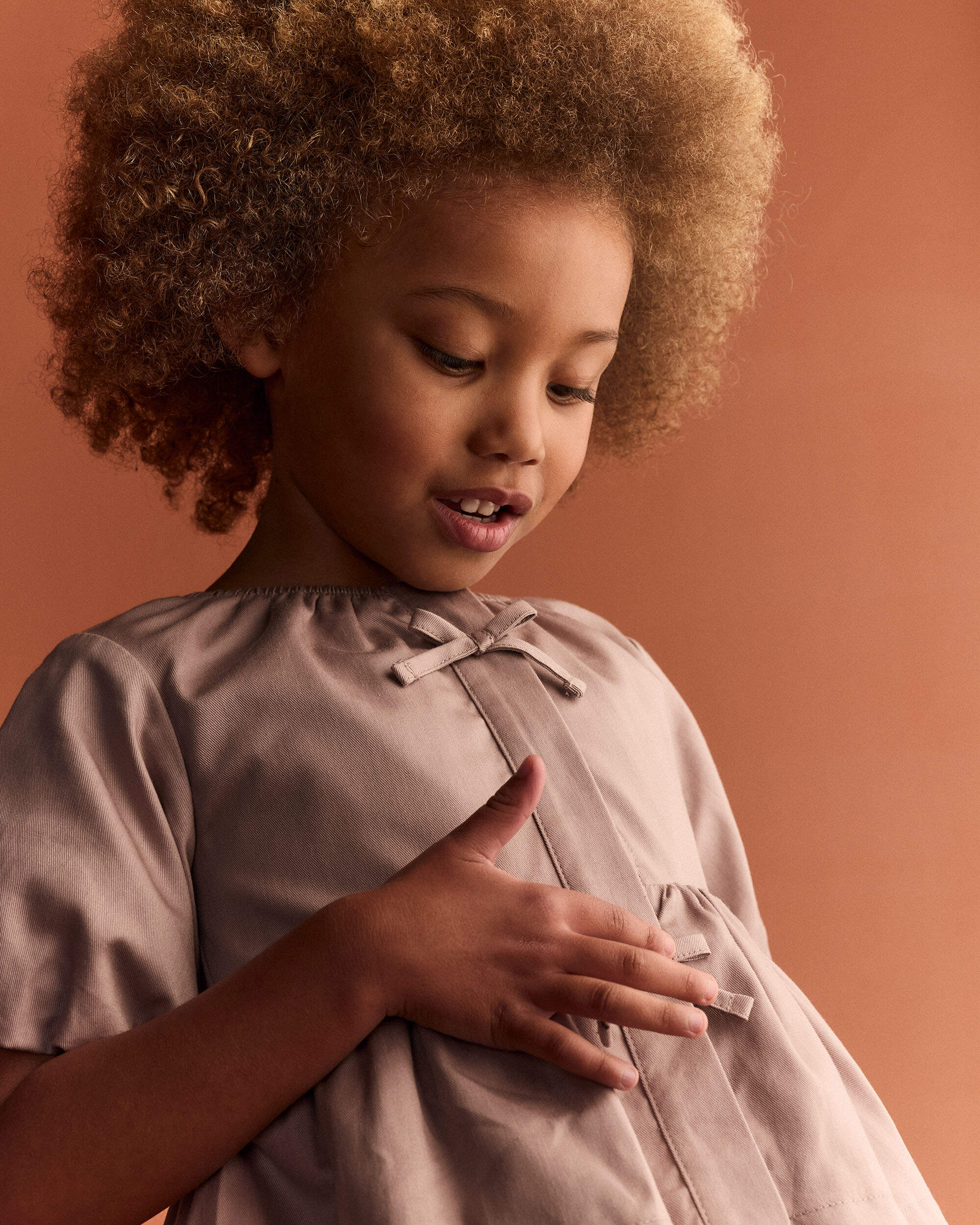 Toddler Girl Puff-Sleeve Peplum Top - Mauve