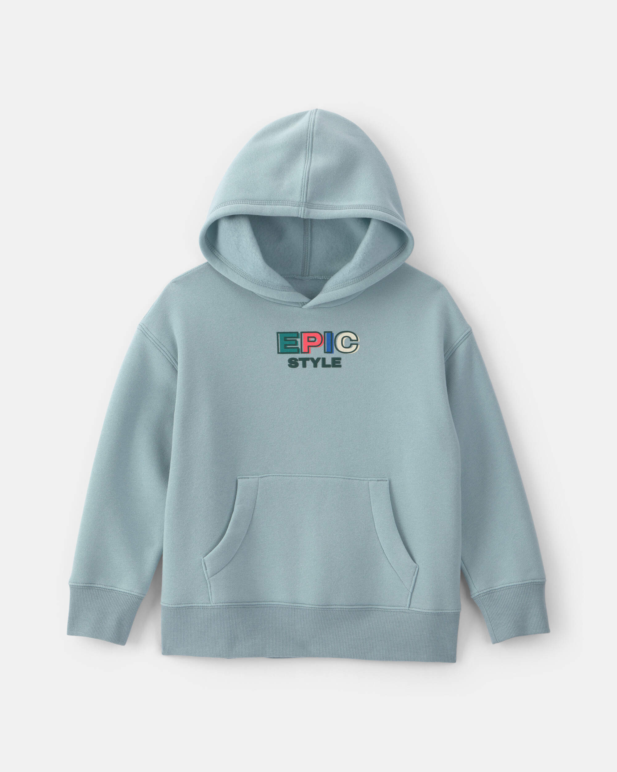 Boys 'Epic Style' Fleece Hoodie - Blue/Grey