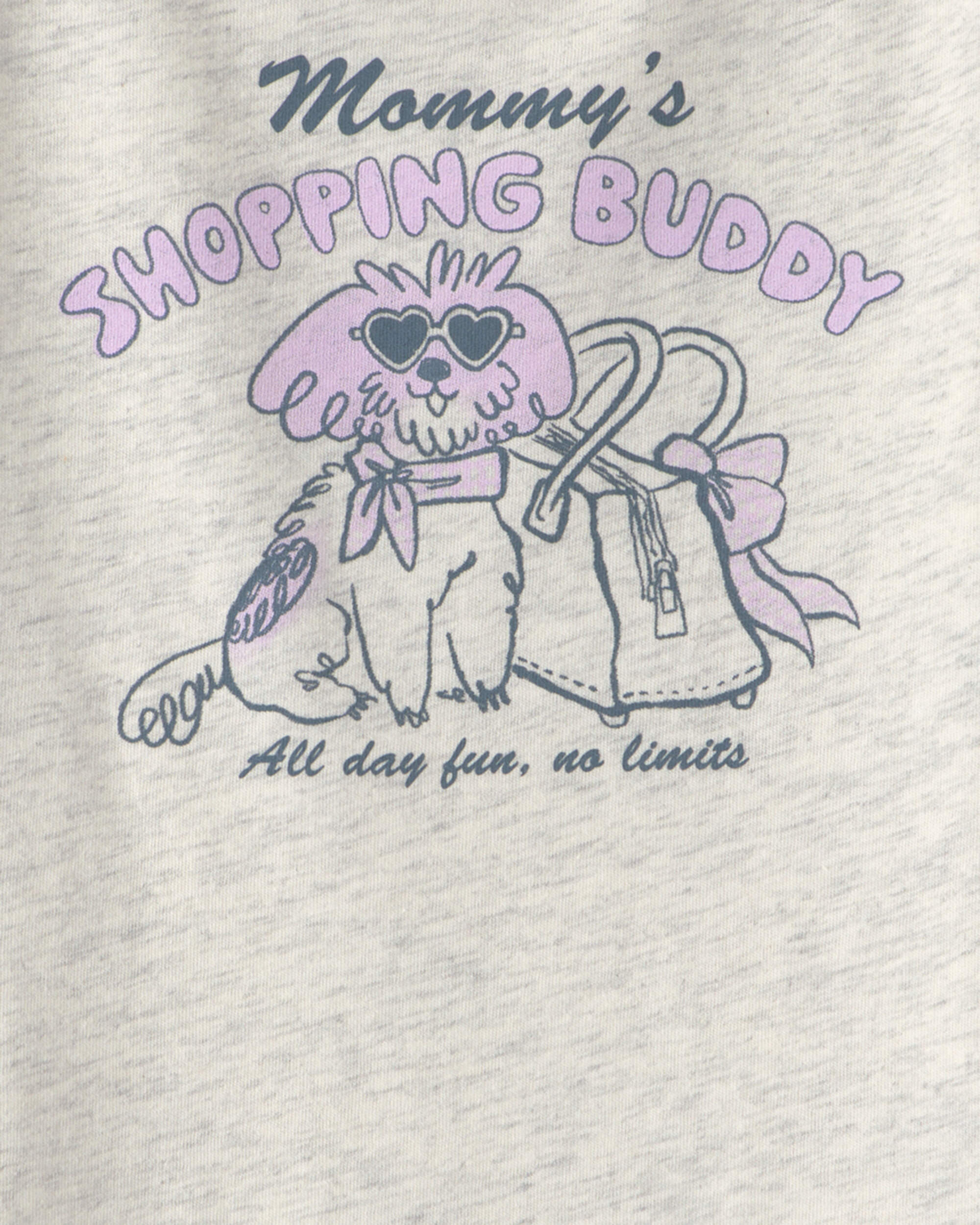 Toddler Girl 'Mommy's Shopping Buddy' Graphic Tee - Grey