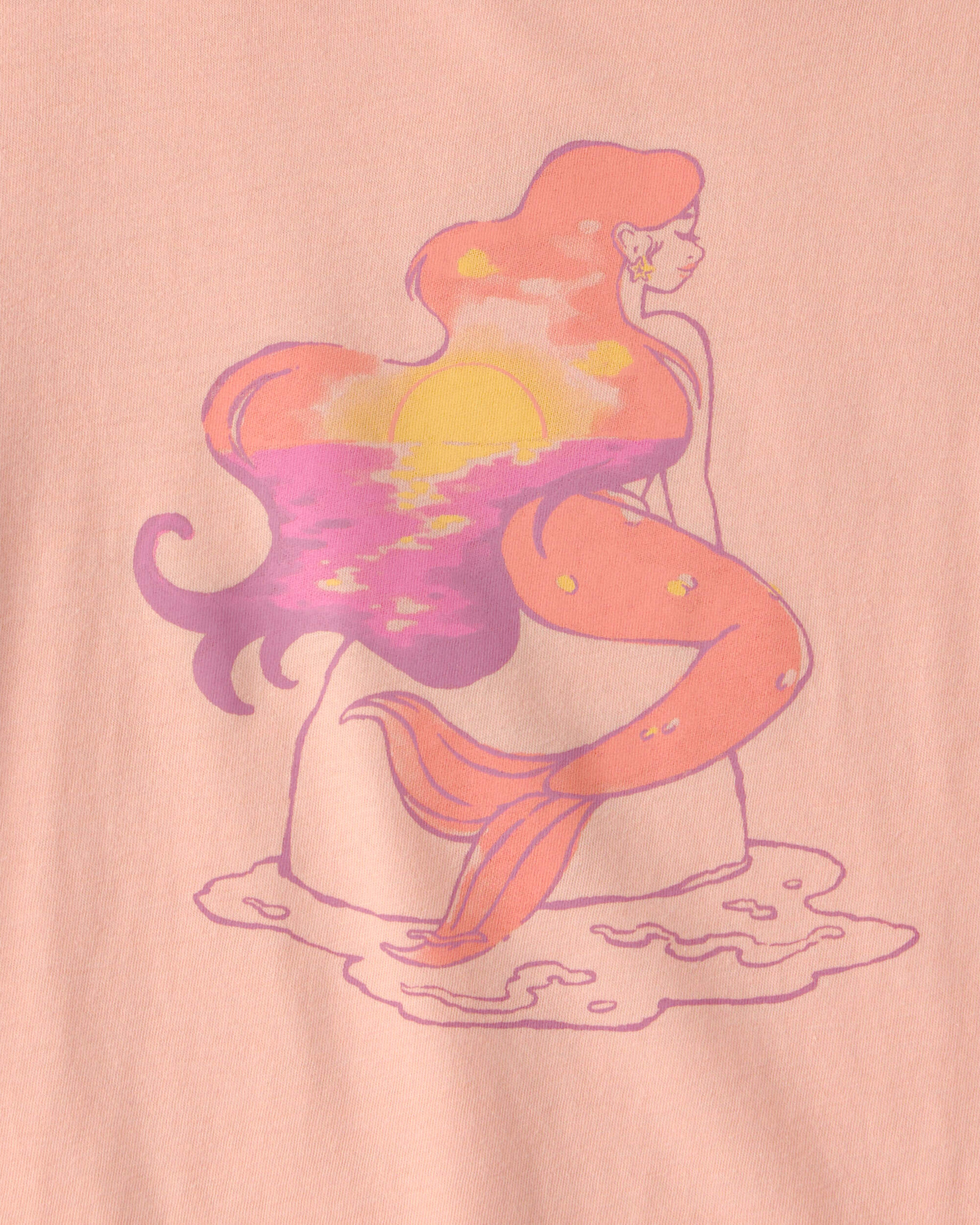 Girls Mermaid Graphic Tee - Orange