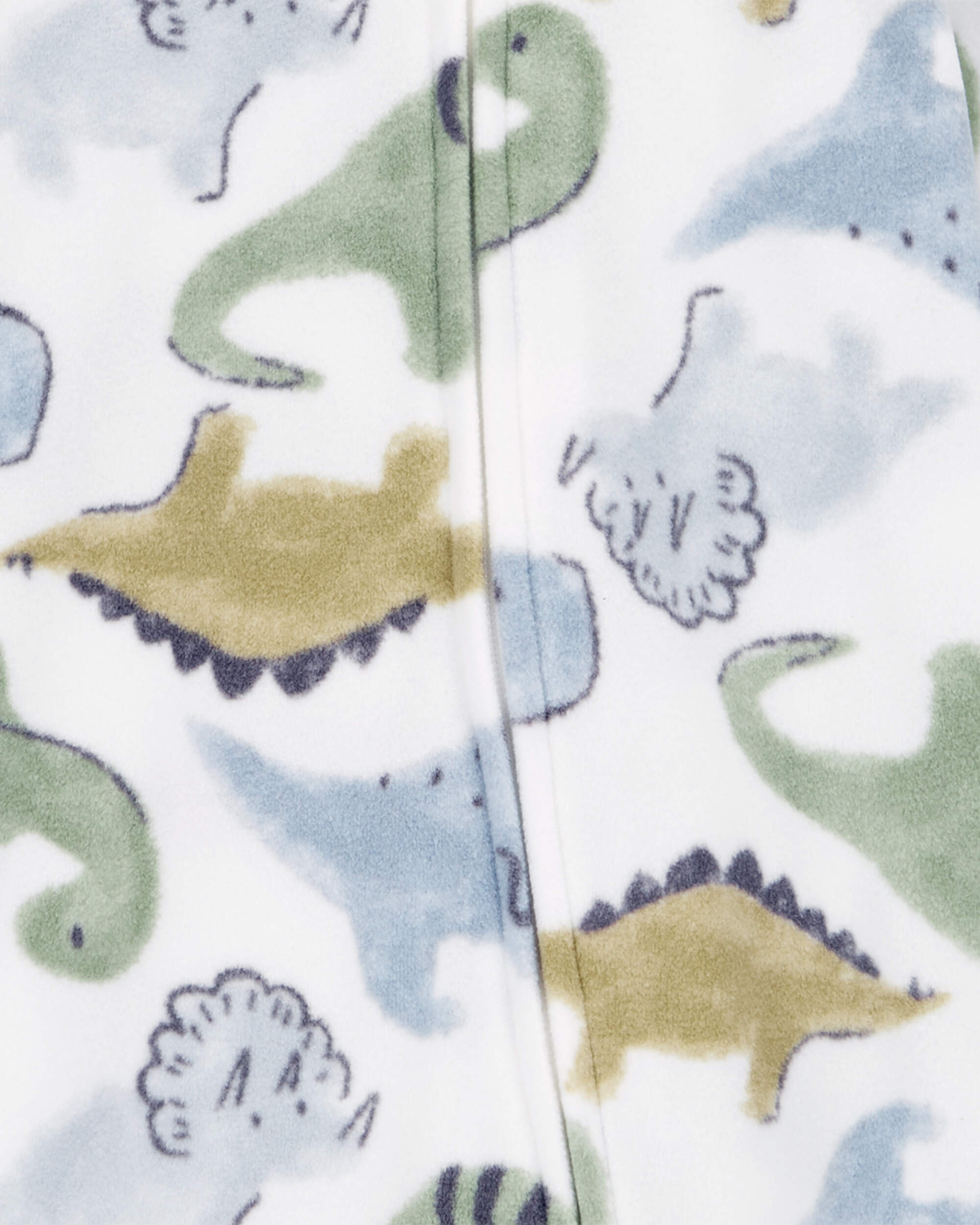 Baby Boy Dinosaur Print Loose Fit Long-Sleeve Sleeper - White
