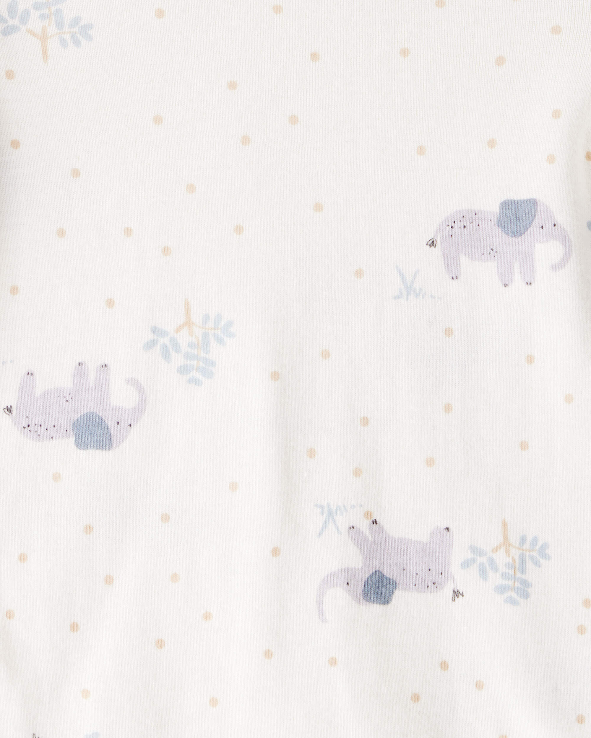 Baby 4-Pack Safari Print Cotton Long-Sleeve Multipack Bodysuits - White