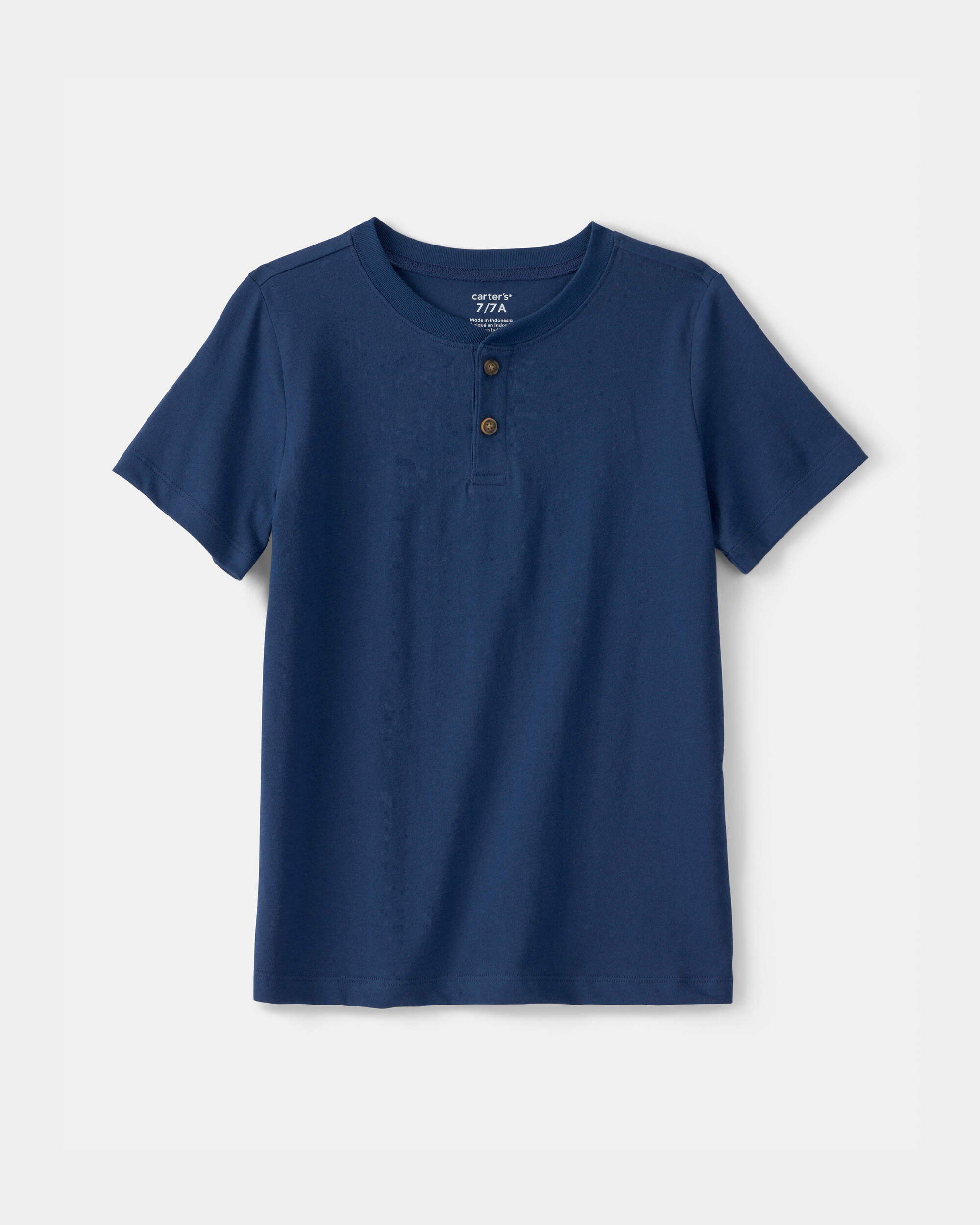 Kid Solid Henley T-Shirt - Blue
