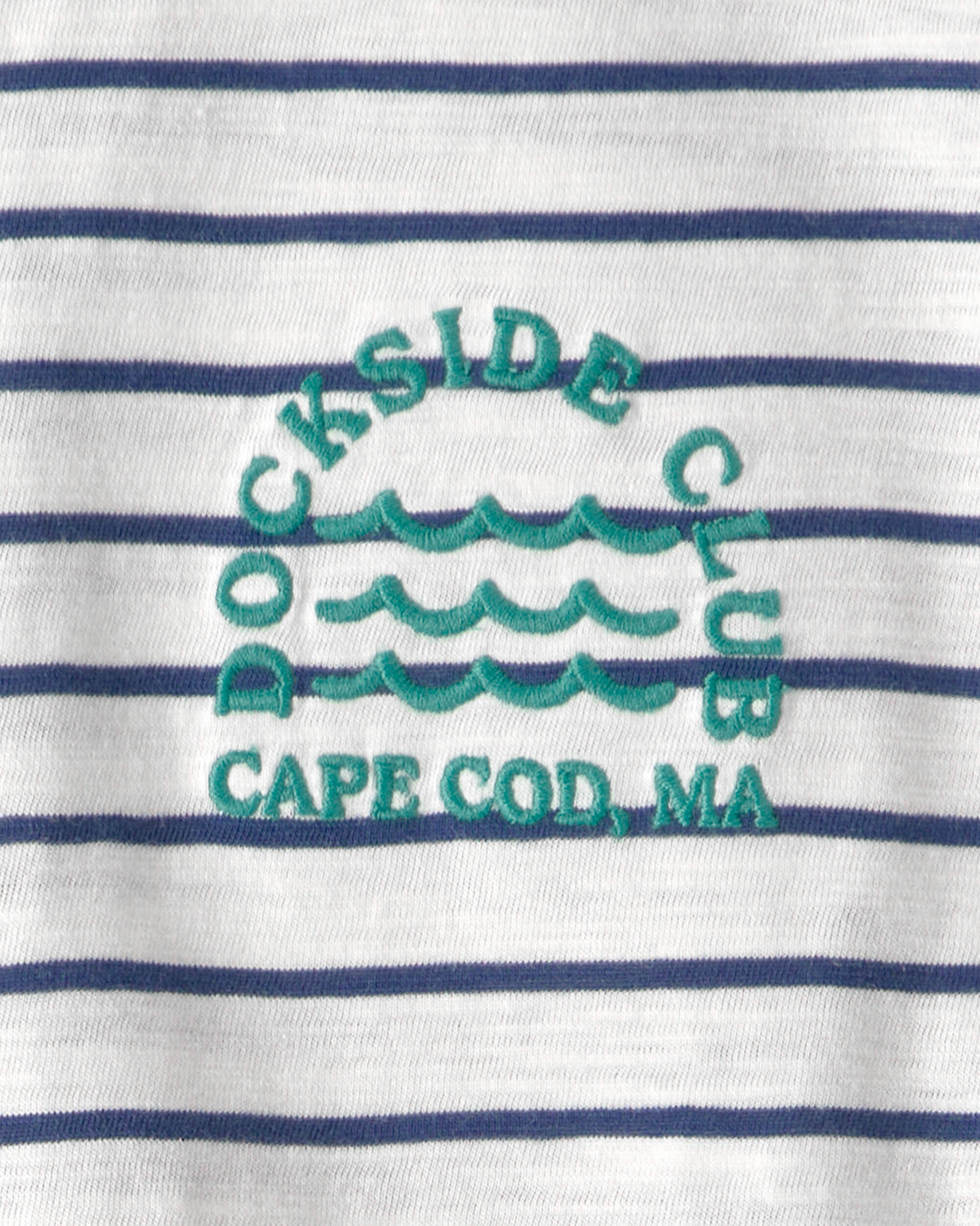 Boys Nautical Striped Graphic Tee - Blue/Ivory