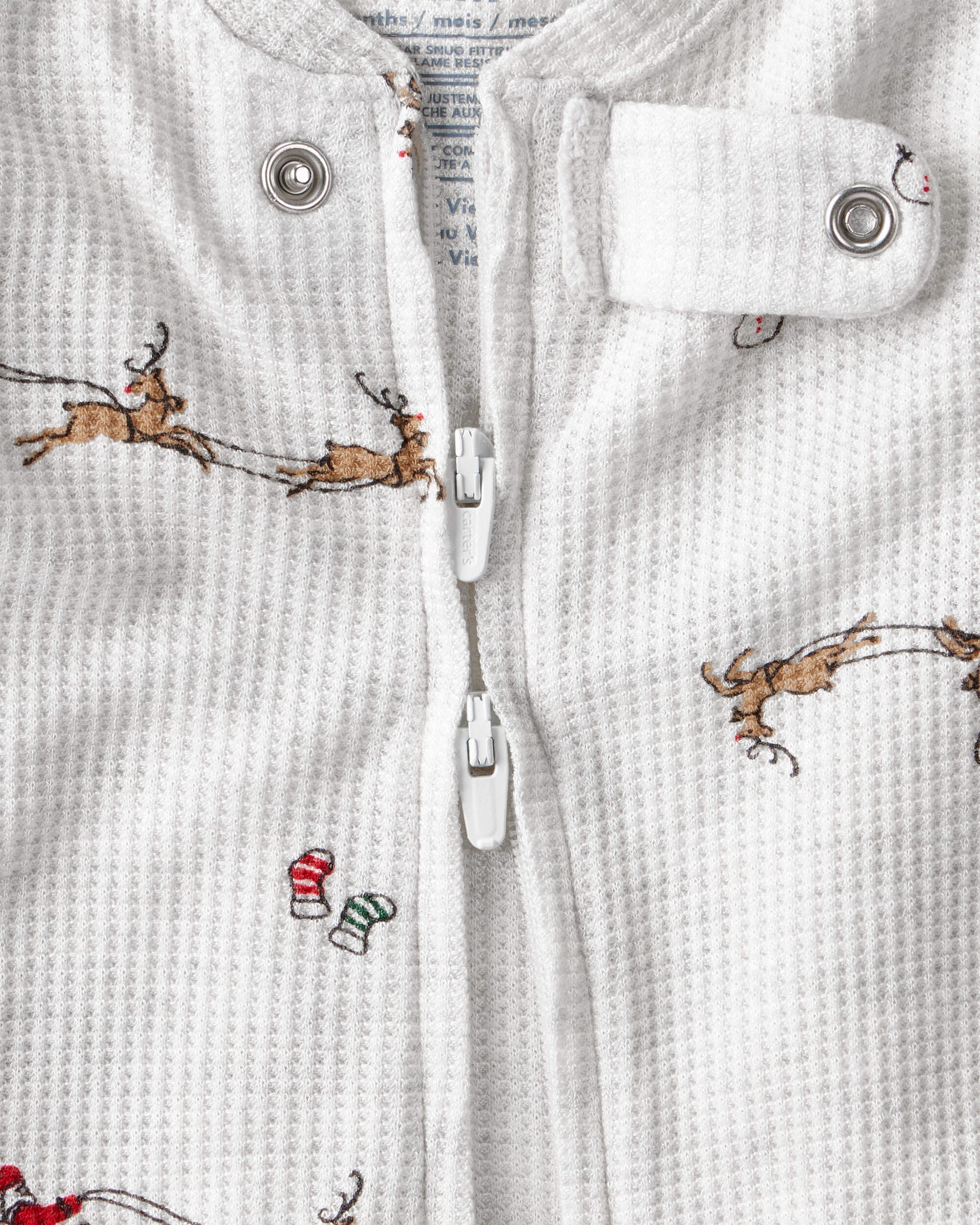 Baby Christmas Santa Reindeer Print PurelySoft Snug Fit 1-Piece Pyjamas