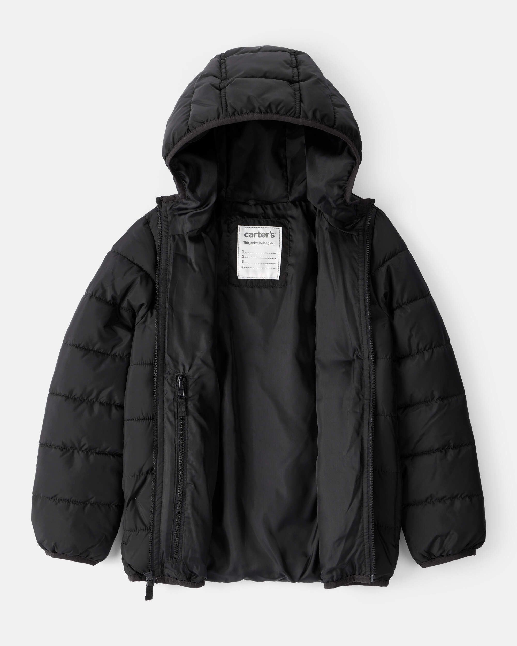 Kid Hooded Puffer Jacket - Black