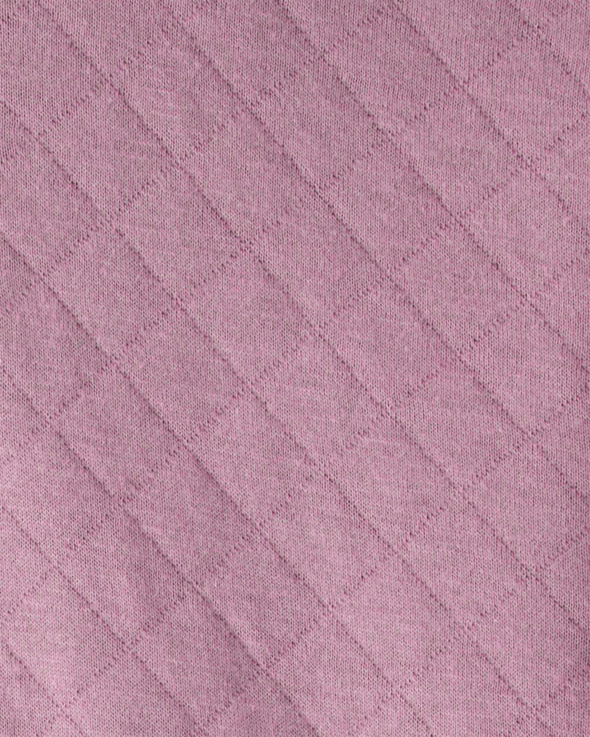 Baby Girl Quilted Quarter-Zip & Floral Legging Set - Purple