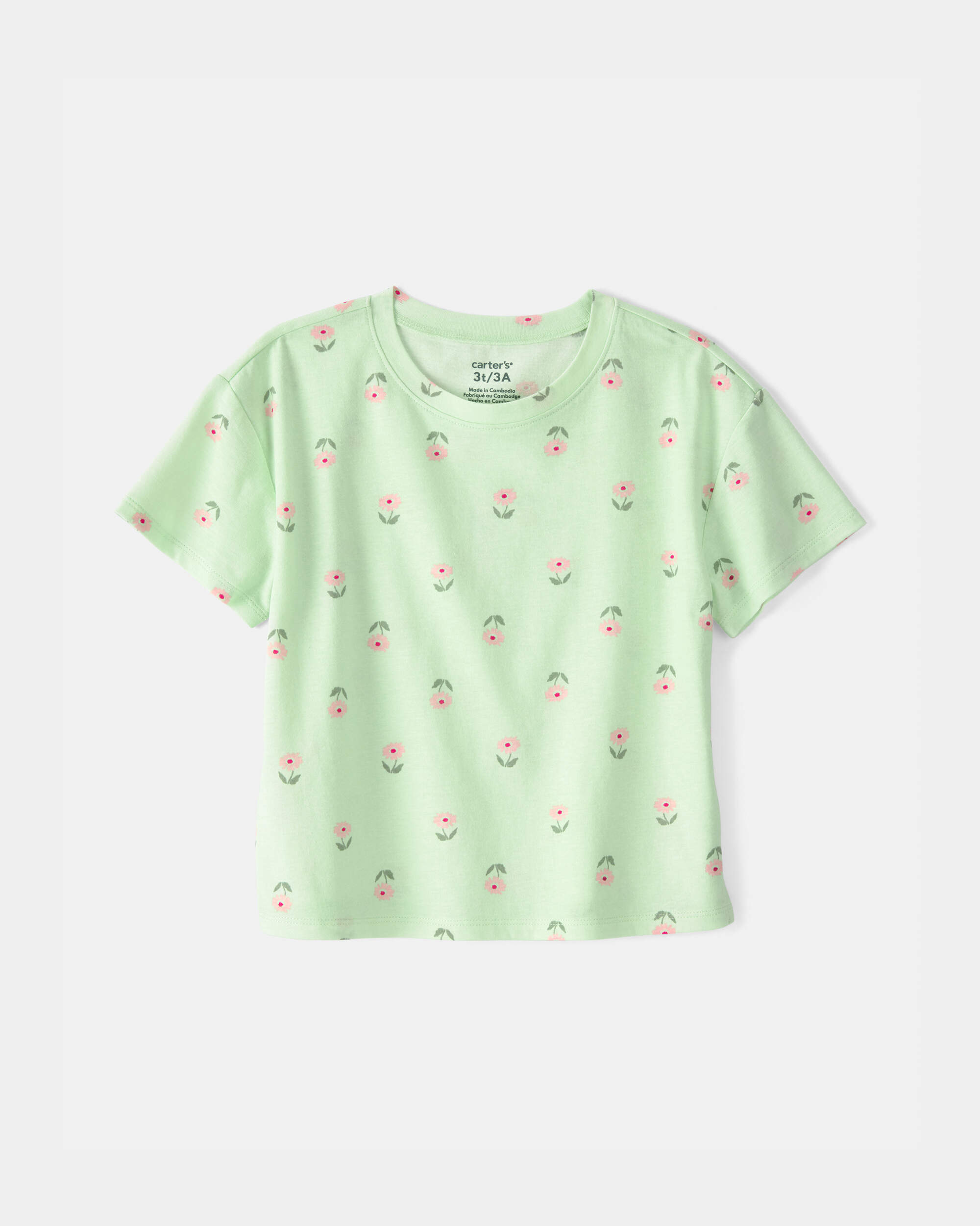 Toddler Girl Floral Top - Green
