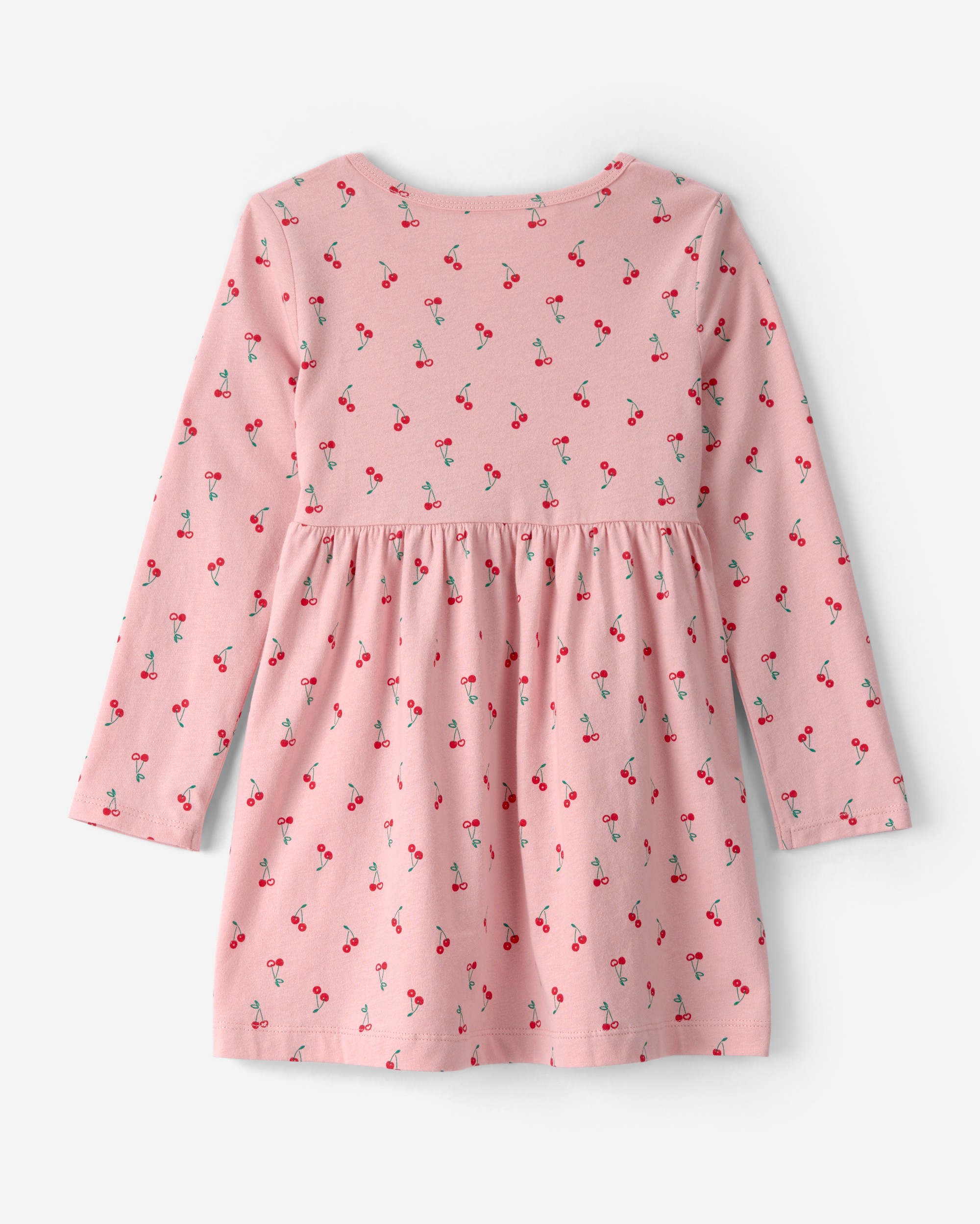 Toddler Girl Cherry Long-Sleeve Knit Dress - Pink