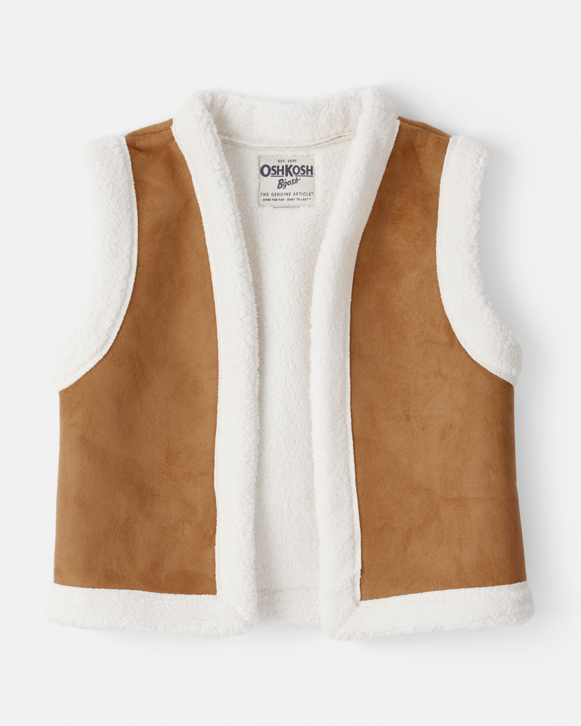 Girls Fleece Sleeveless Vest - Brown | Carter's Oshkosh Canada