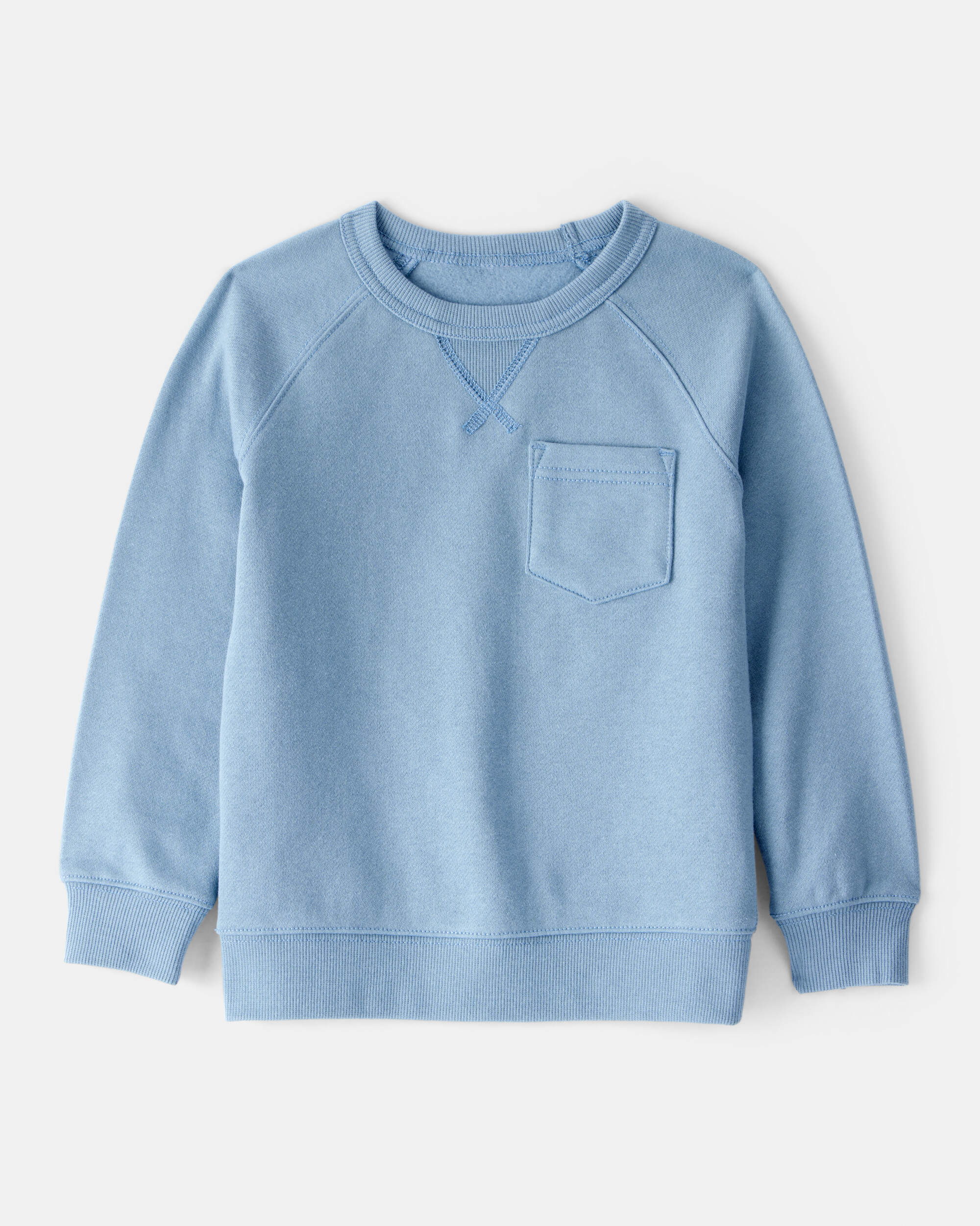Toddler Boy Solid Fleece Long-Sleeve Sweatshirt - Blue