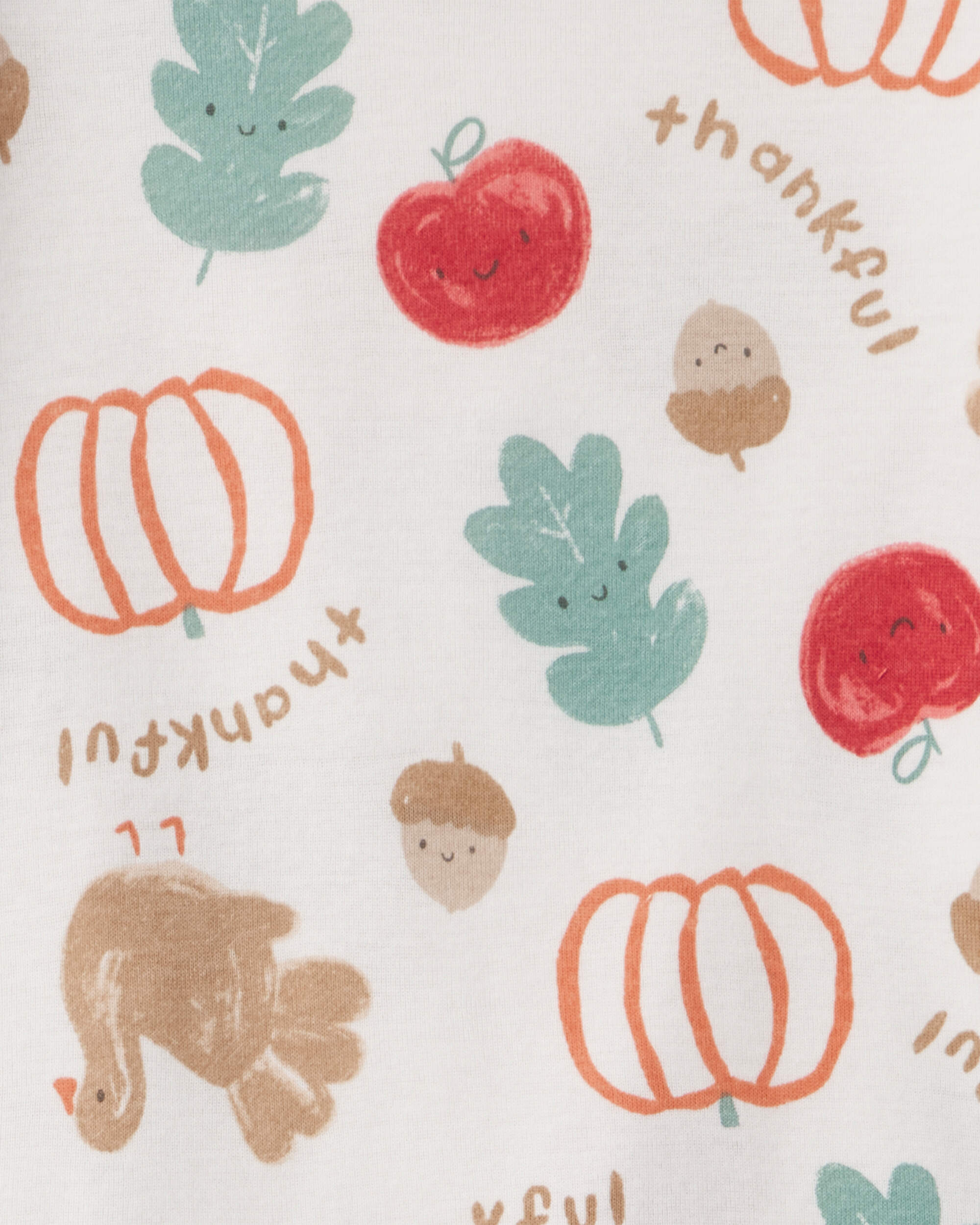 Baby 2-Piece Thanksgiving 100% Cotton Snug Fit Pyjama Set - Cream