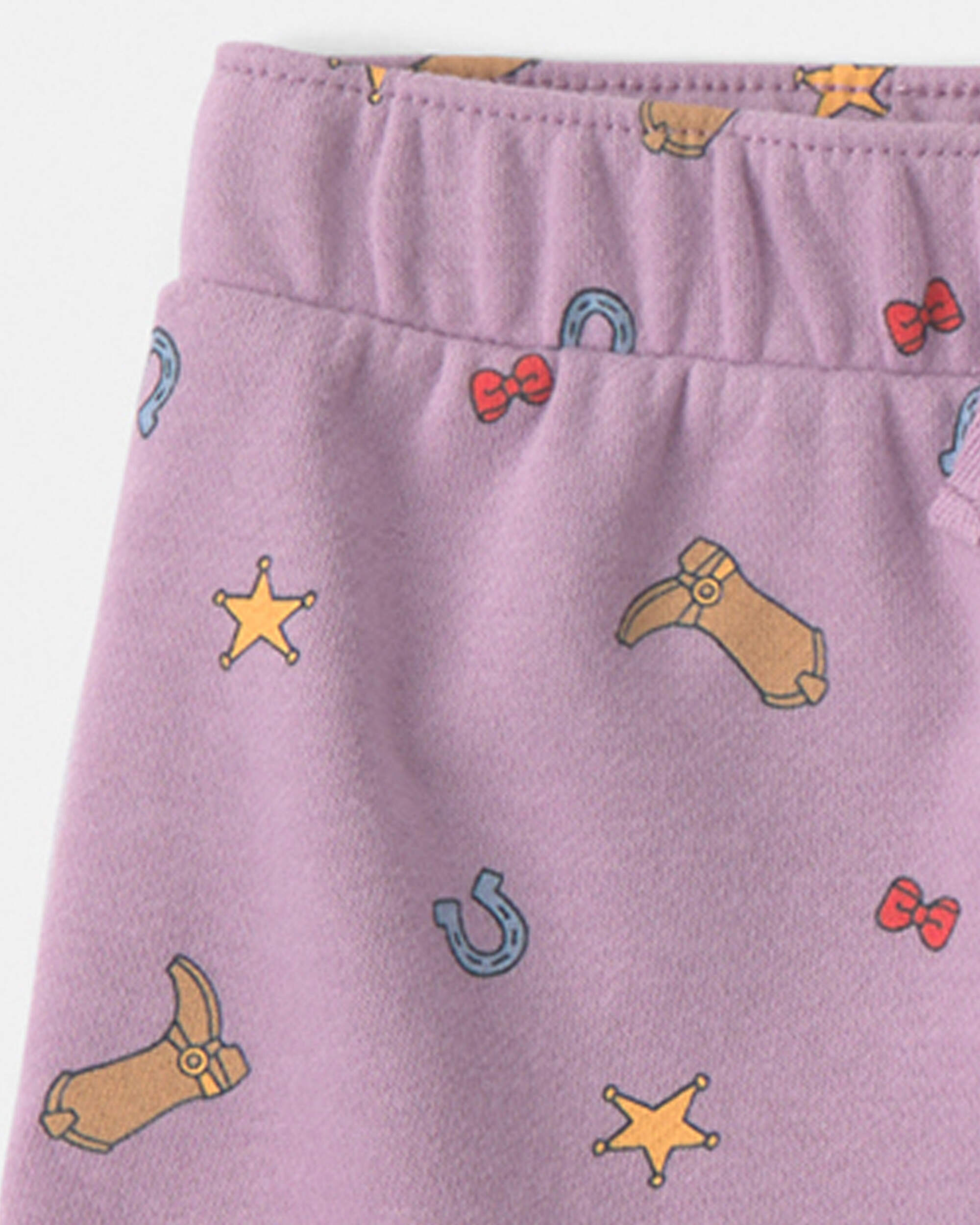 Toddler Girl 2-Piece Pixar© Toy Story French Terry Short-Sleeve Top & Short Set - Purple/Cream