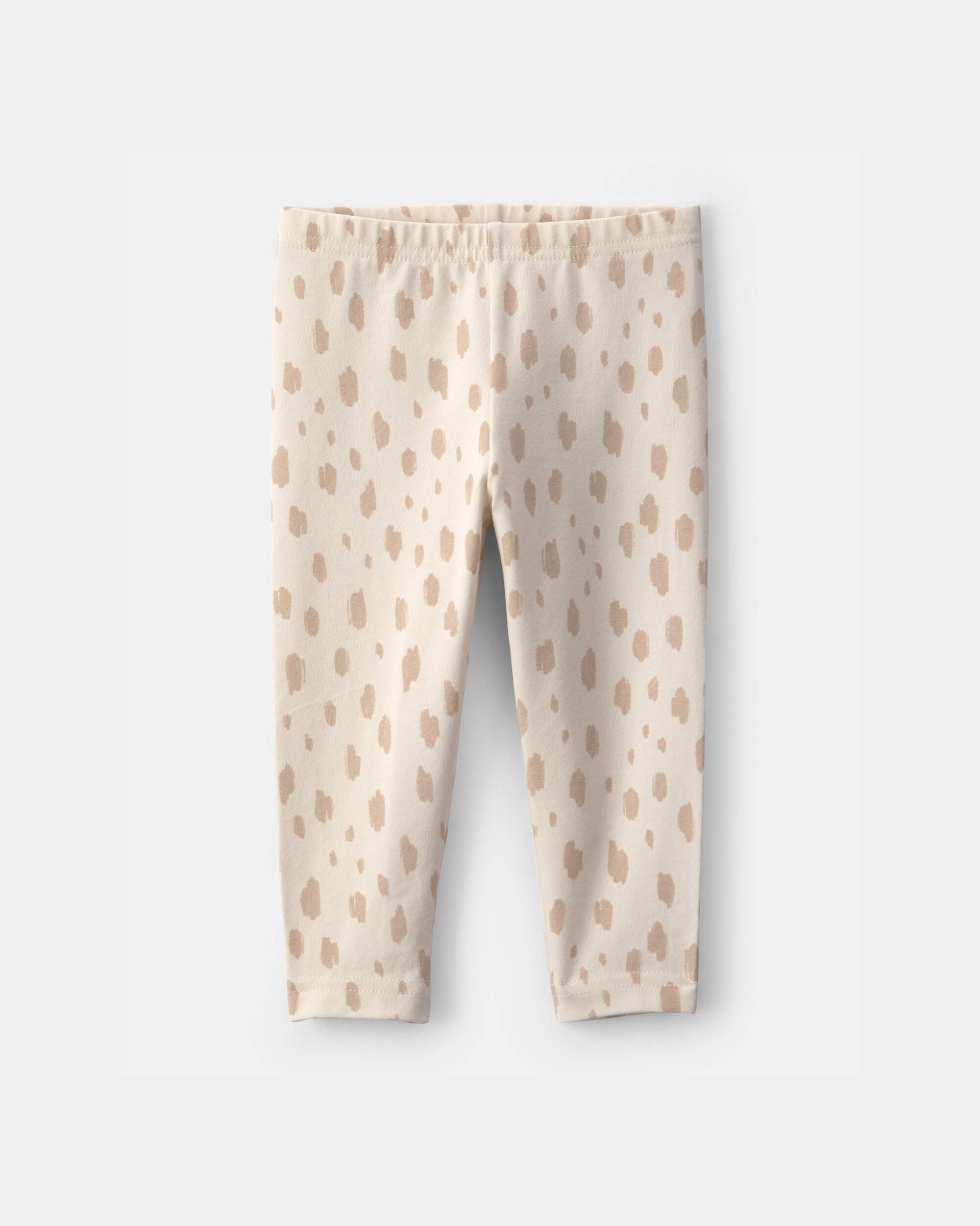 Baby Girl Dots Pull-On Stretch Leggings - Cream