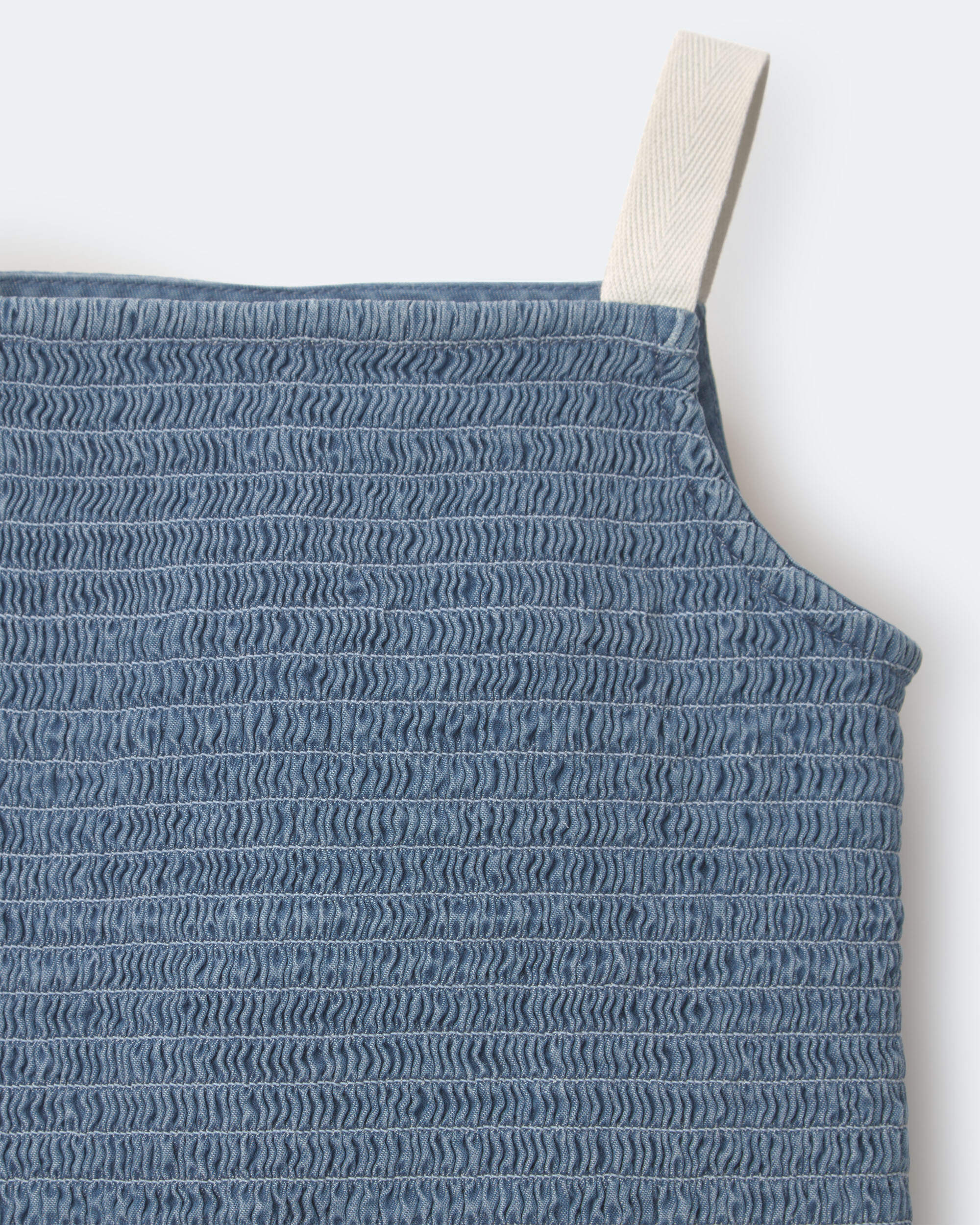 Toddler Girl Smocked Peplum Top Chambray