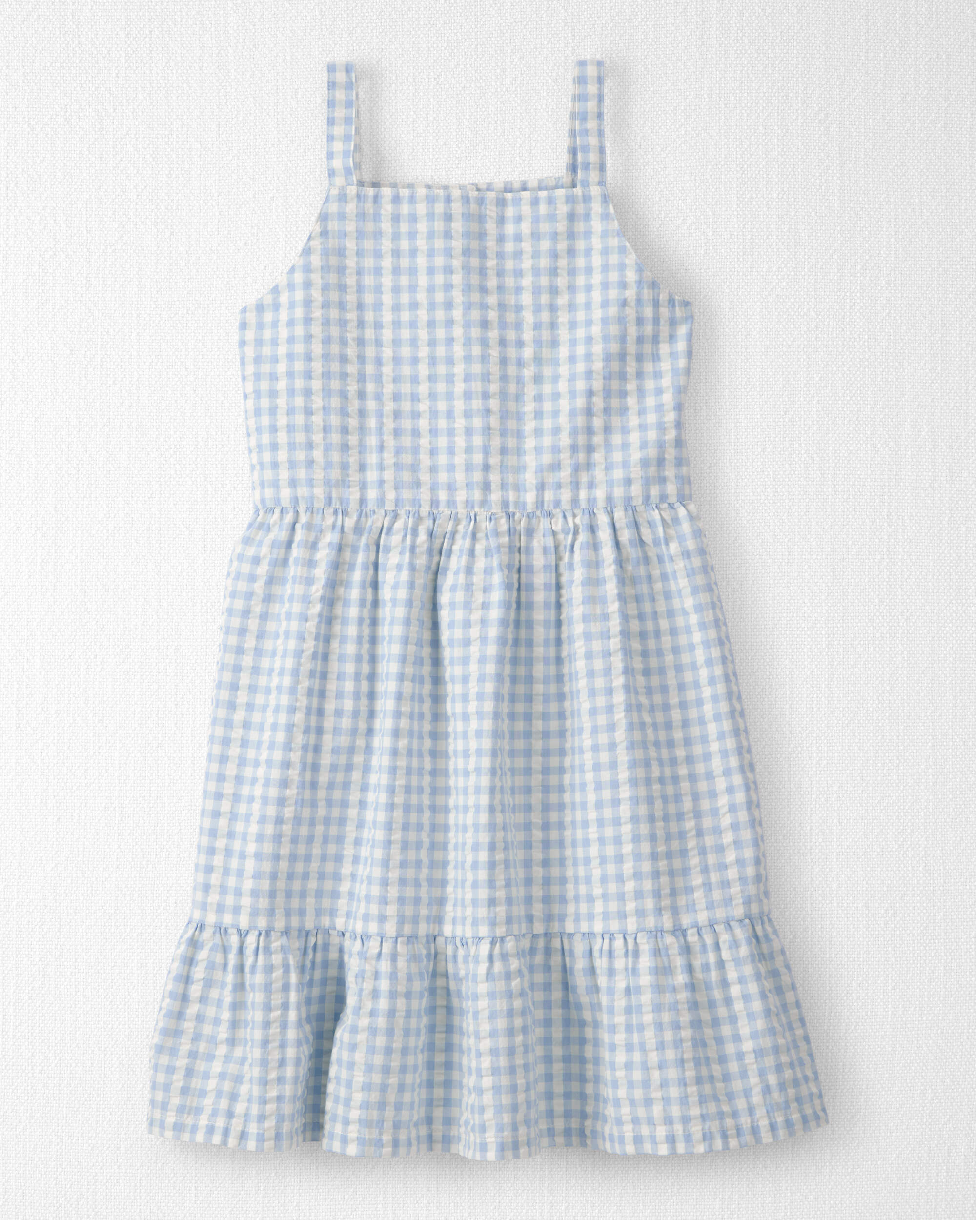 Girls Seersucker Dress Made with Organic Cotton