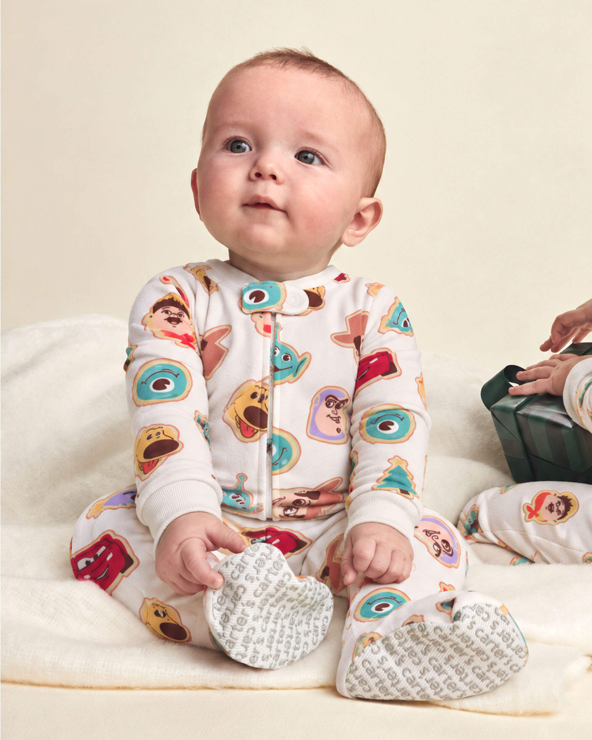 Baby Boy 1-Piece Pixar 2-Way Zip DreamPlush Snug Fit Footed Pyjama - Cream