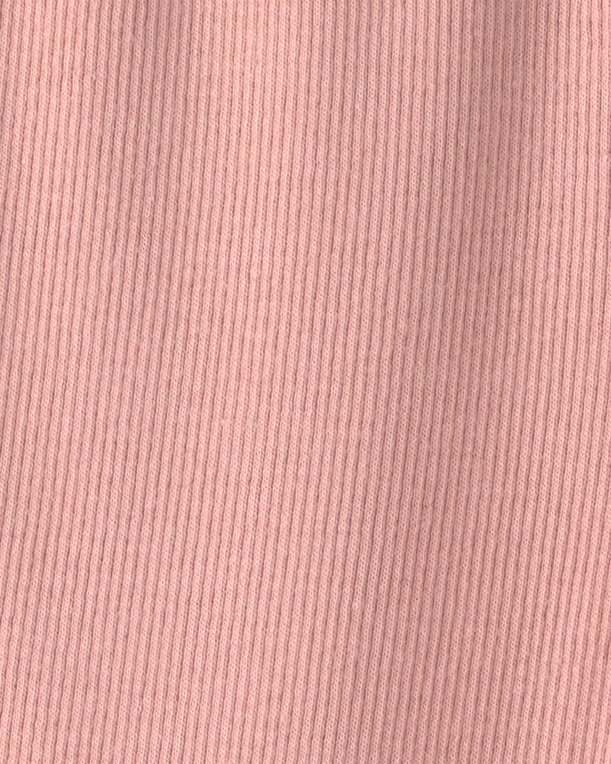 Baby Girl Organic Cotton Rib Footed Pants