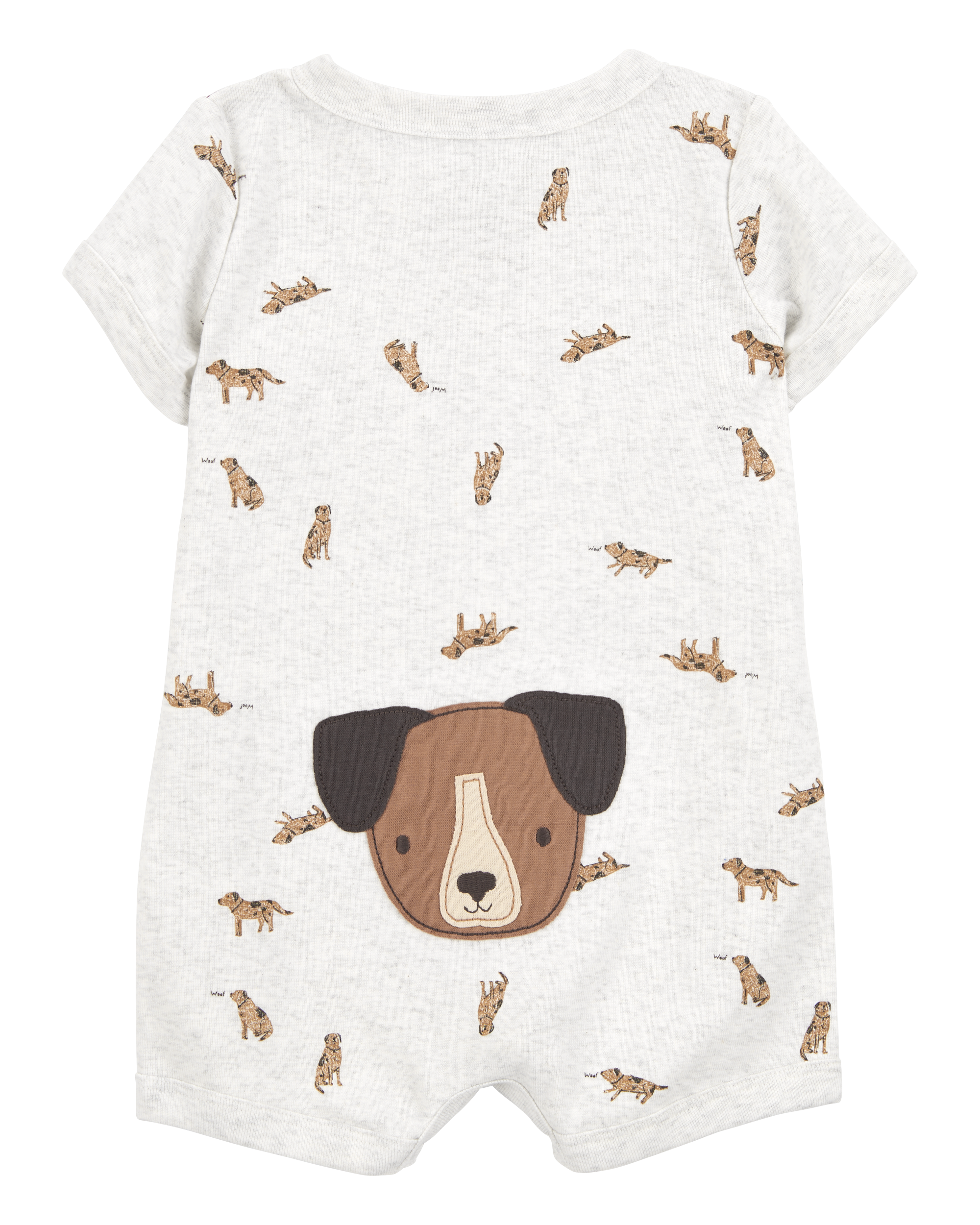 Baby Boy Dog Short-Sleeve Romper - Grey