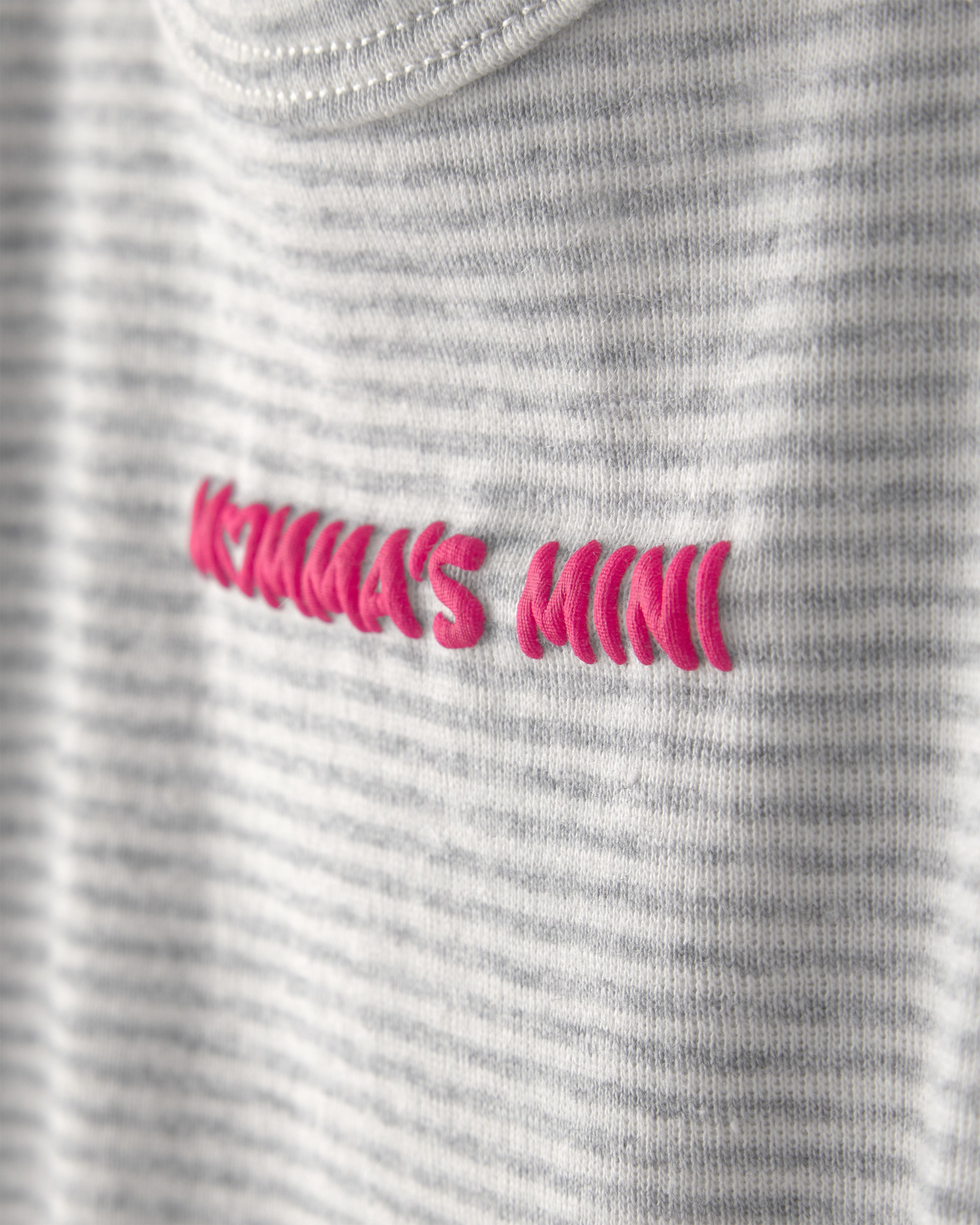 Baby Girl Momma's Mini' Short-Sleeve Romper - Grey