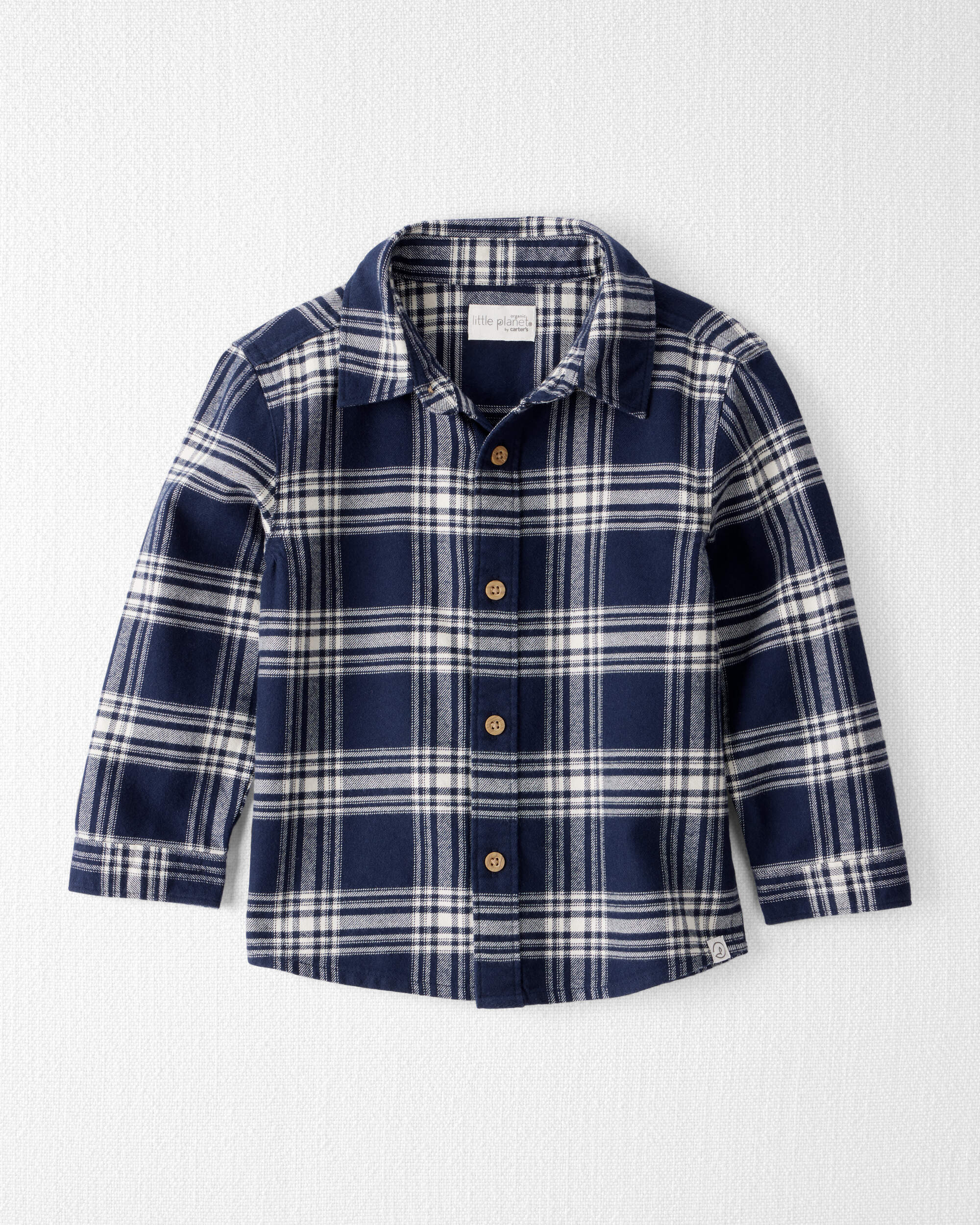 Toddler Organic Cotton Button-Front Flannel Shirt