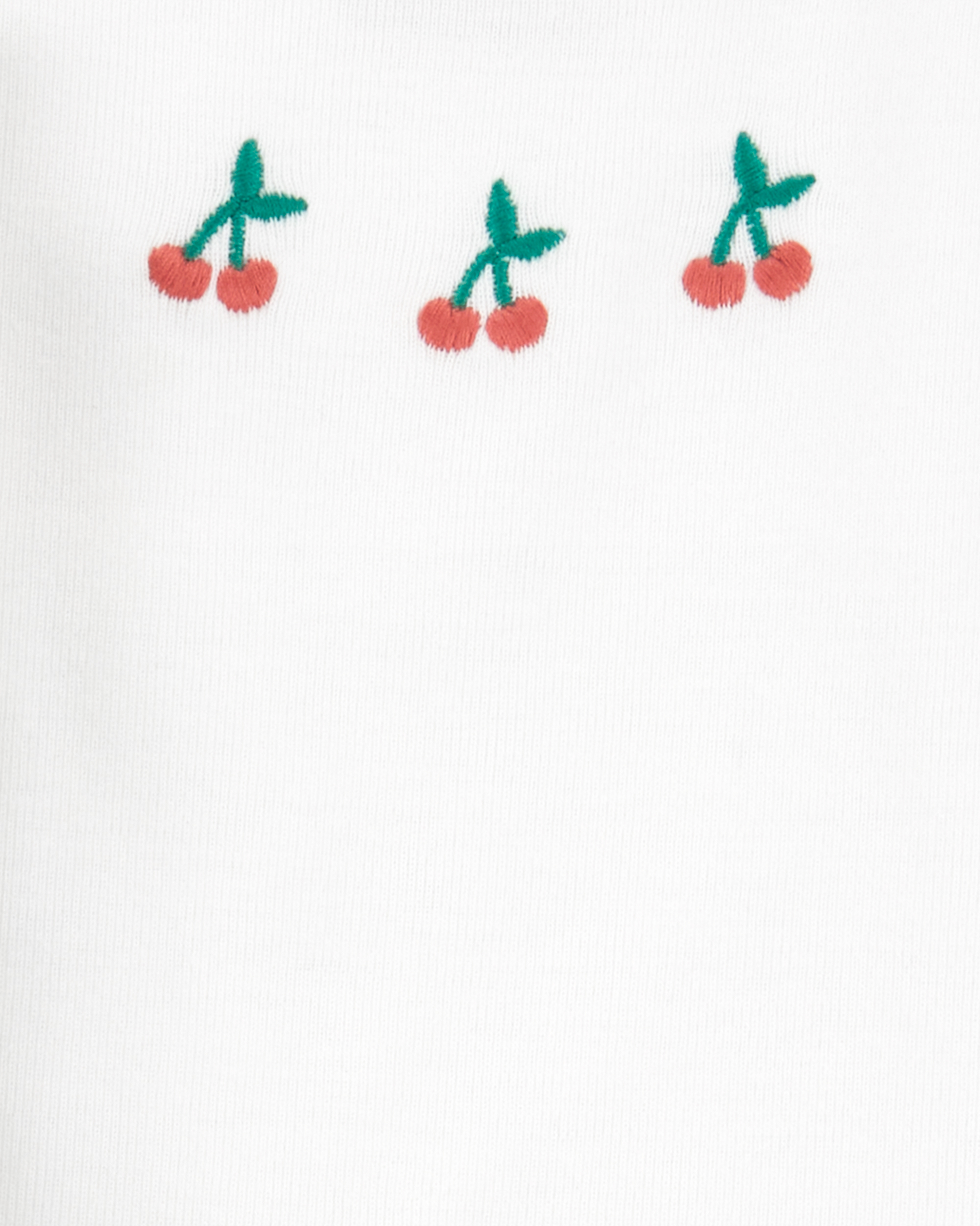 Baby Girl 3-Piece Striped Cherry Print  Outfit Set - White/Pink