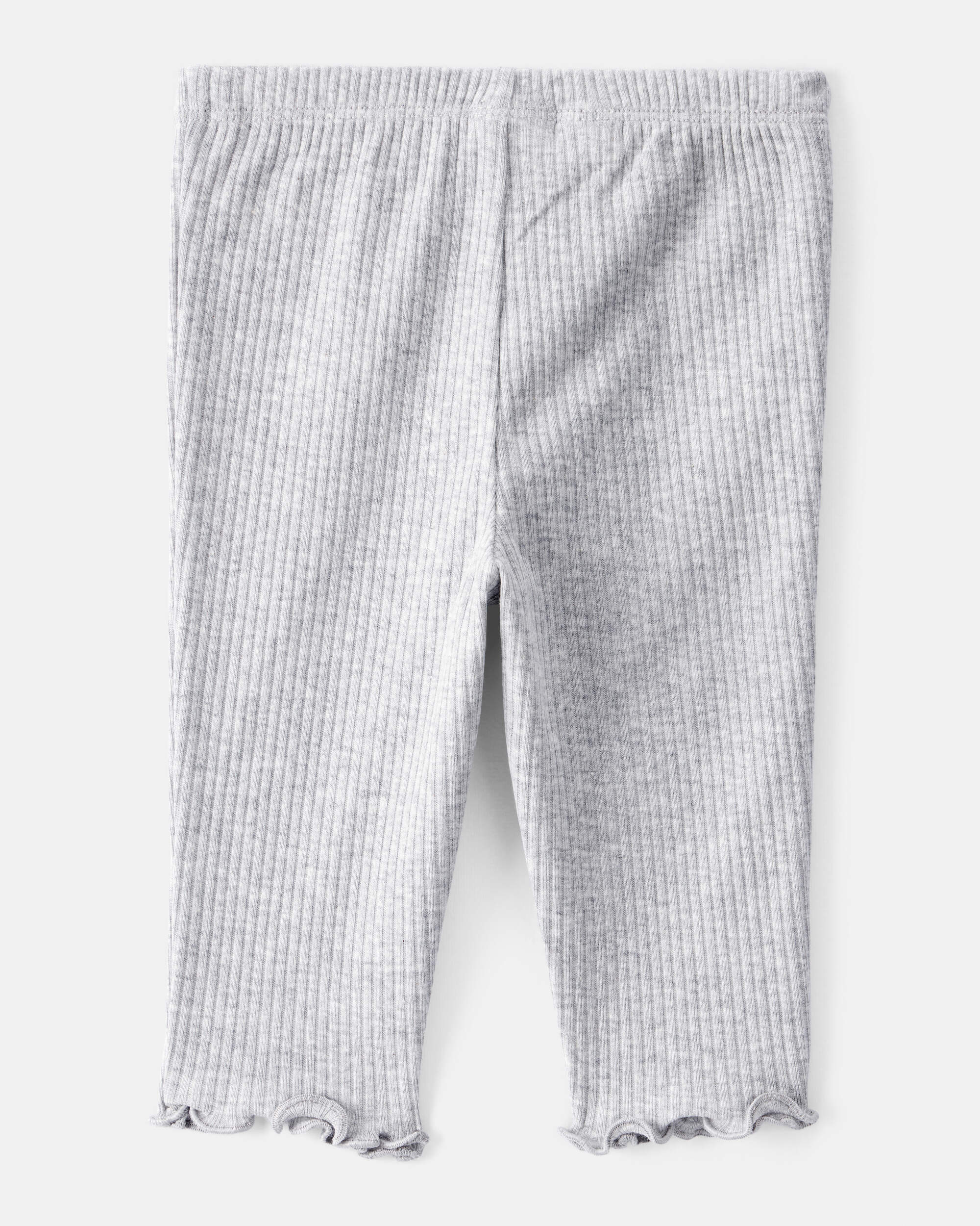 Baby Girl Knit Pull-On Pants - Grey