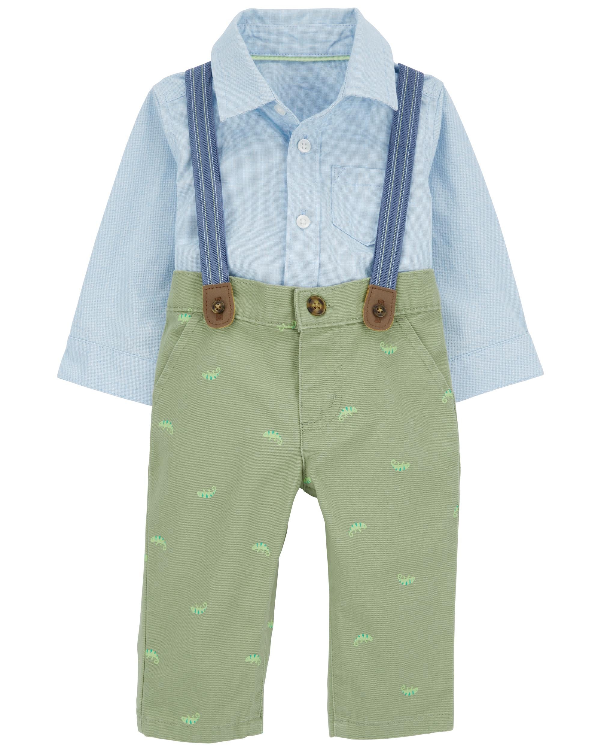 Baby dress pants with suspenders discount