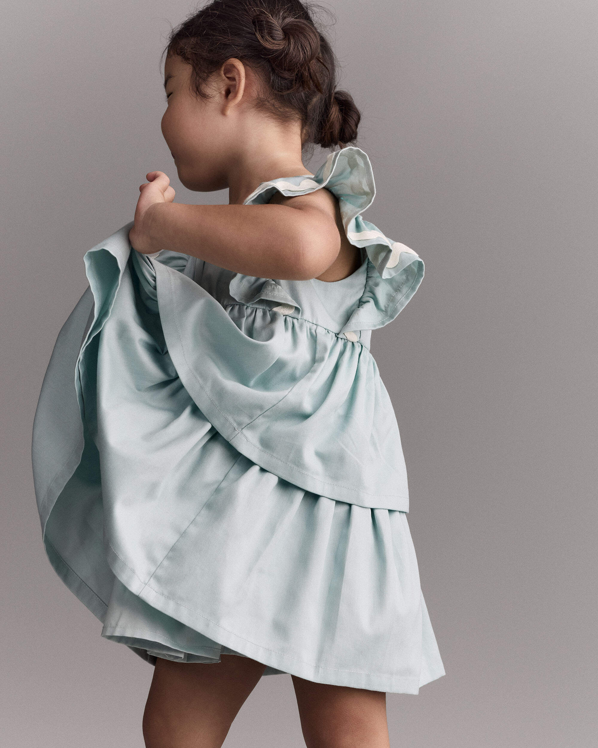 Toddler Girl Ruched Tiered Dress - Light Blue