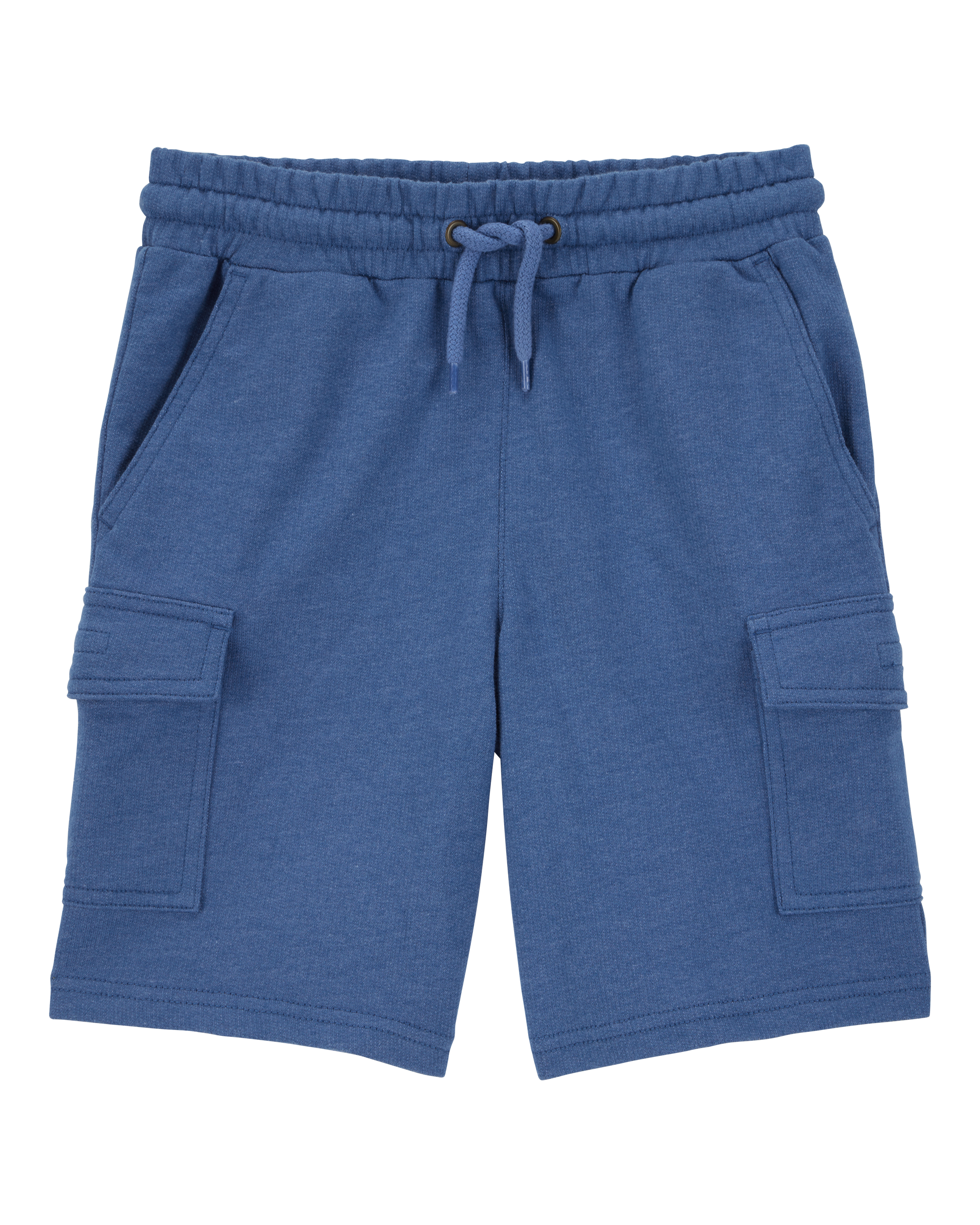 Kid Pull-On Knit Cargo Shorts - Blue