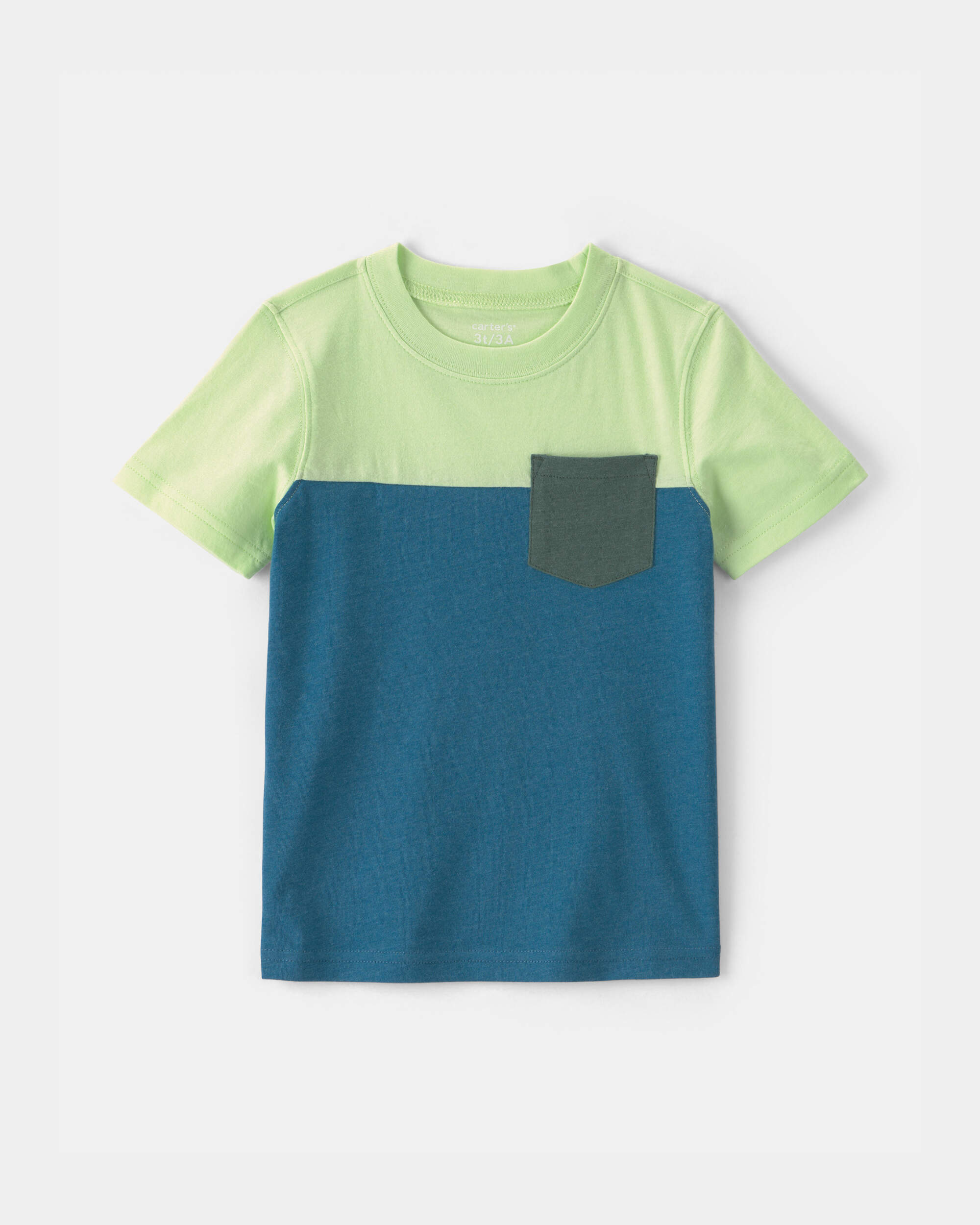 Toddler Boy colour Block Short-Sleeve T-Shirt - Blue/Green